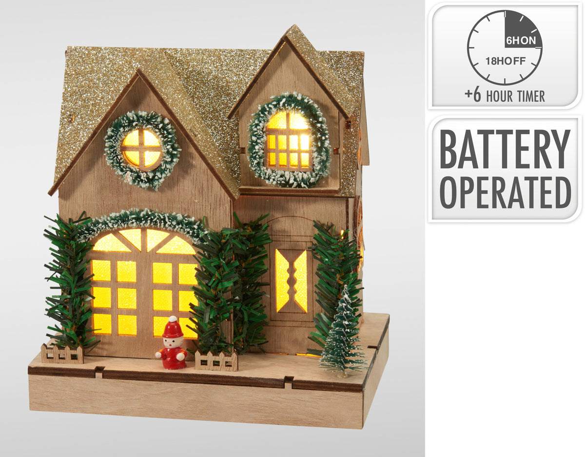 CASA MADEIRA C/ LED 19Cm