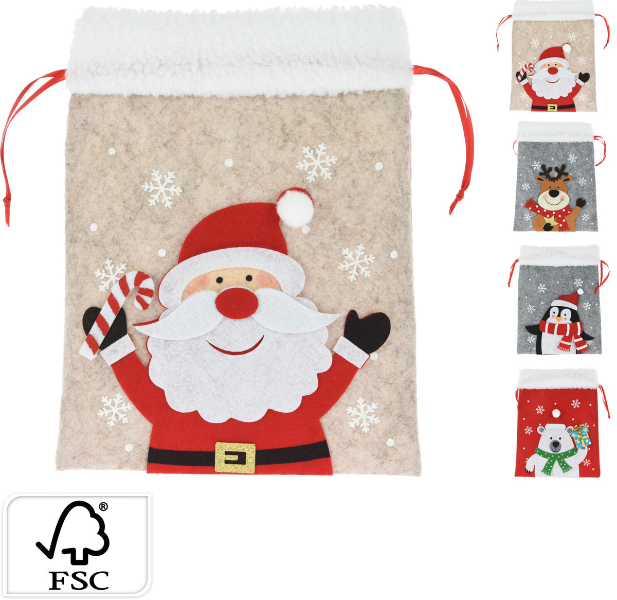 SACO C/ FIGURA NATAL 26Cm