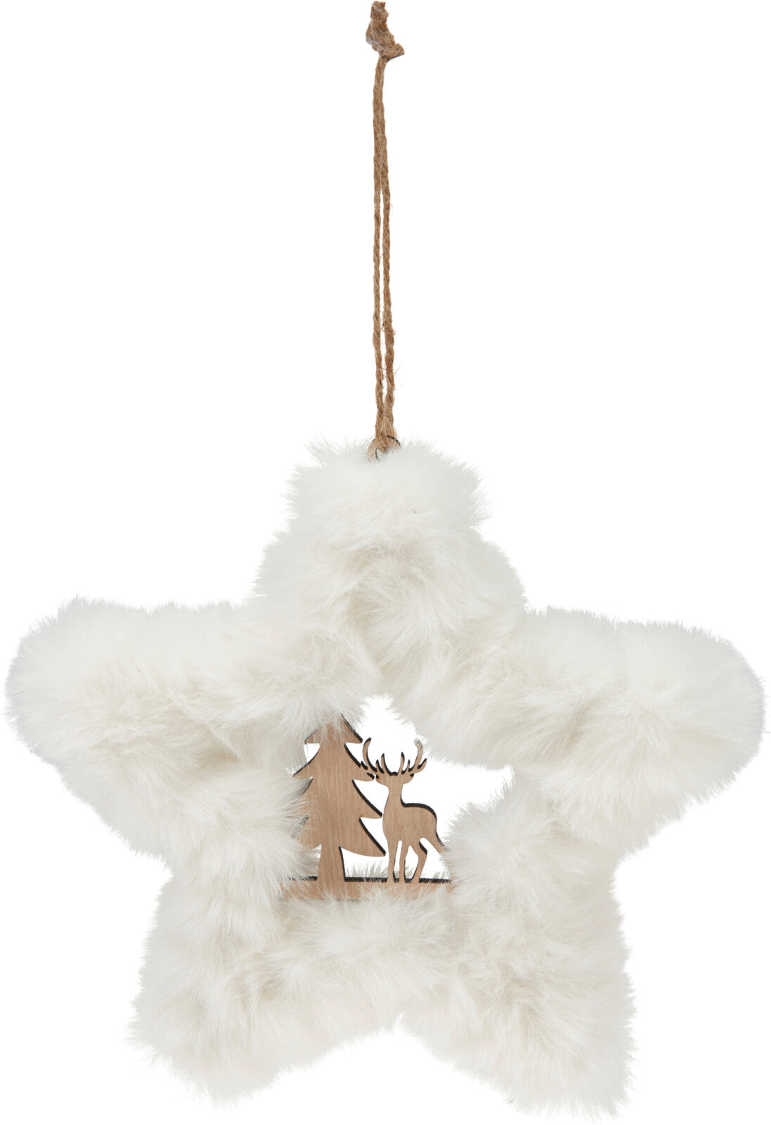 DECOR NATAL BRANCO/MADEIRA 18Cm