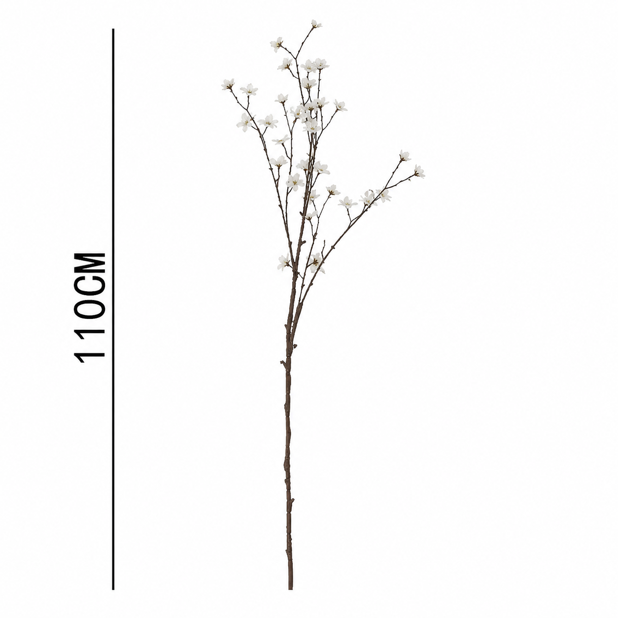 HASTE FLORES BRANCAS 110Cm
