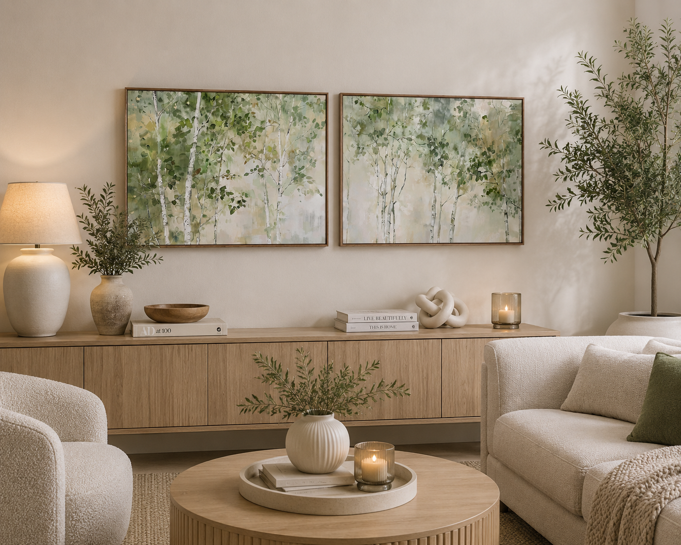 QUADRO ÁRVORES VERDES 100X70Cm
