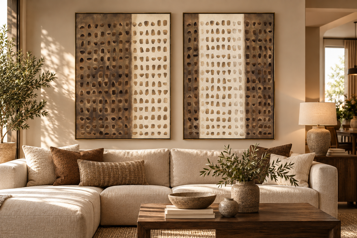 QUADRO BEGE/CASTANHO 100X140Cm