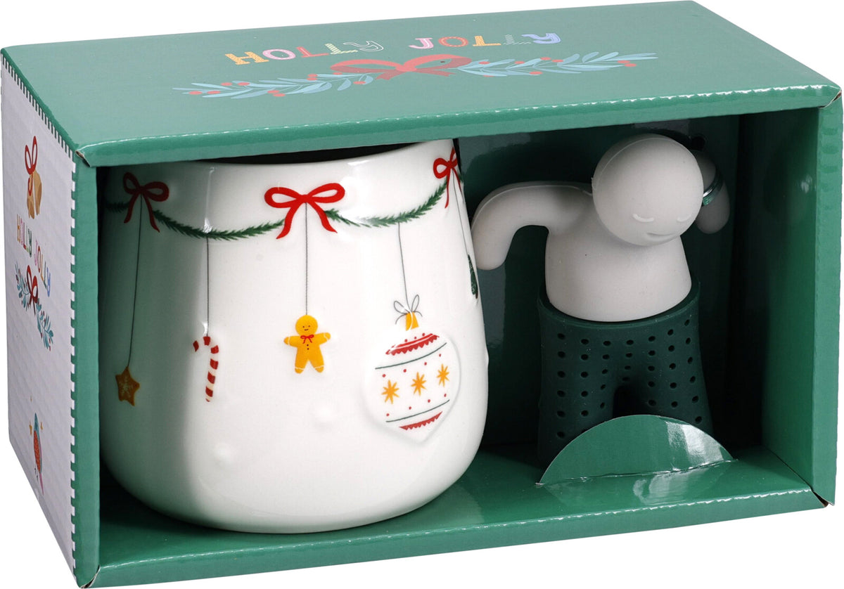 Caneca chá 360 ml com infusor de Natal (imagem 4)