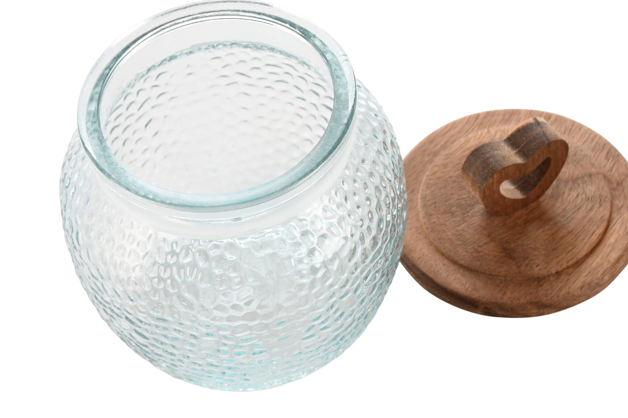 POTE VIDRO C/ CORAÇÃO 11X11X14CM 550ML