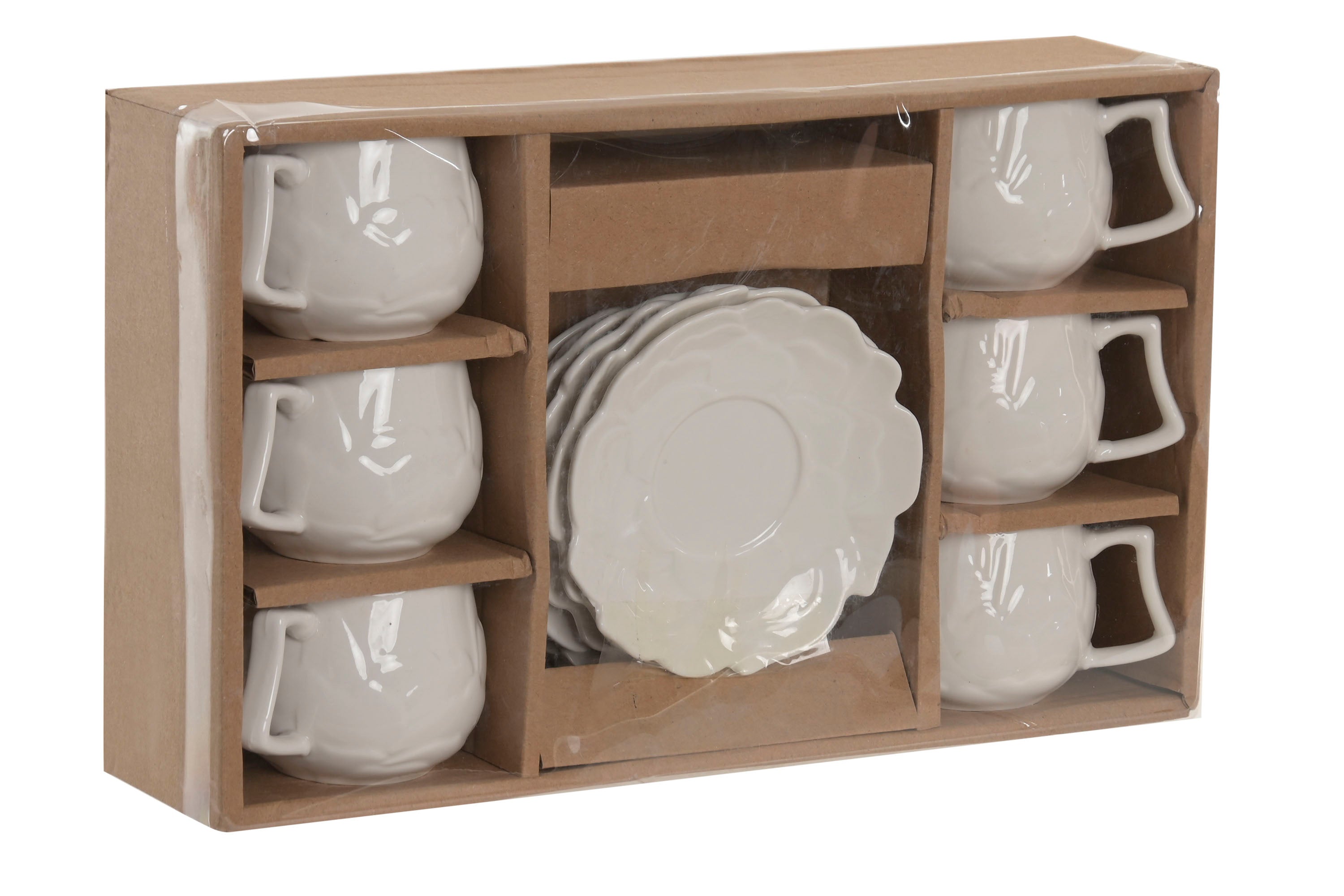 CONJ. 6 CHÁVENAS CAFÉ PORCELANA BRANCO 120ml