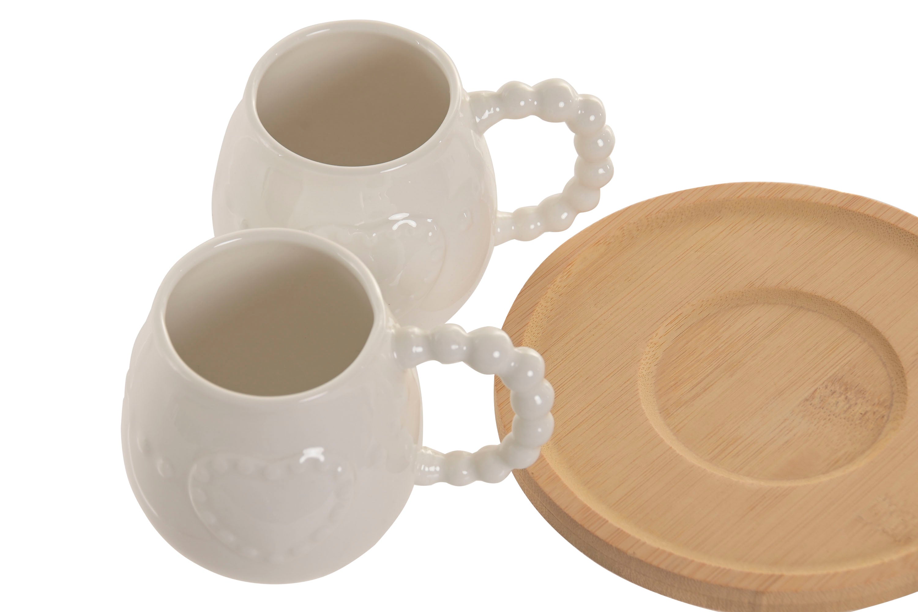 CONJ. 6 CHÁVENAS PORCELANA/BAMBU 150ml