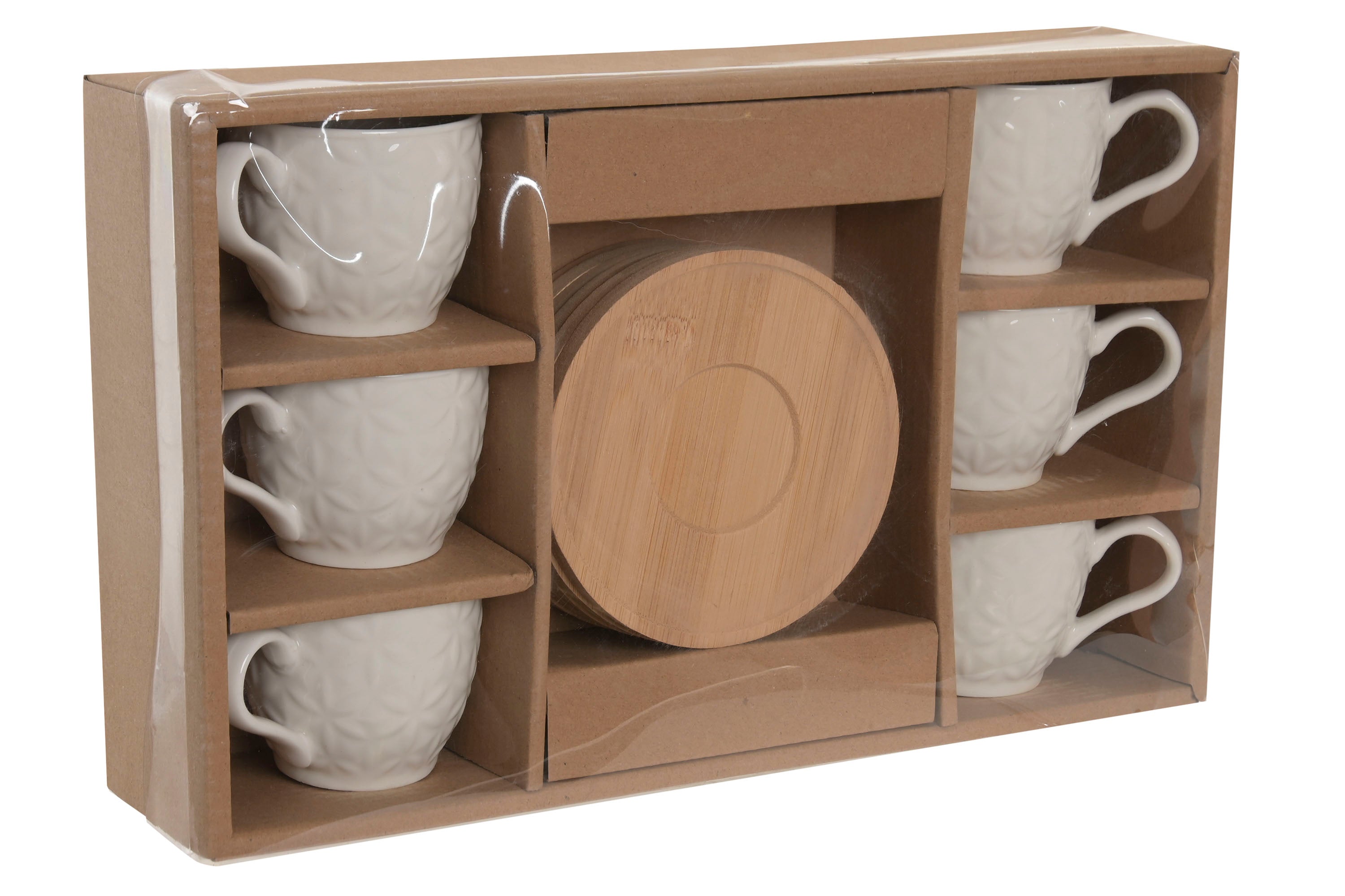 CONJ. 6 CHÁVENAS CAFÉ PORCELANA/BAMBU 90ml