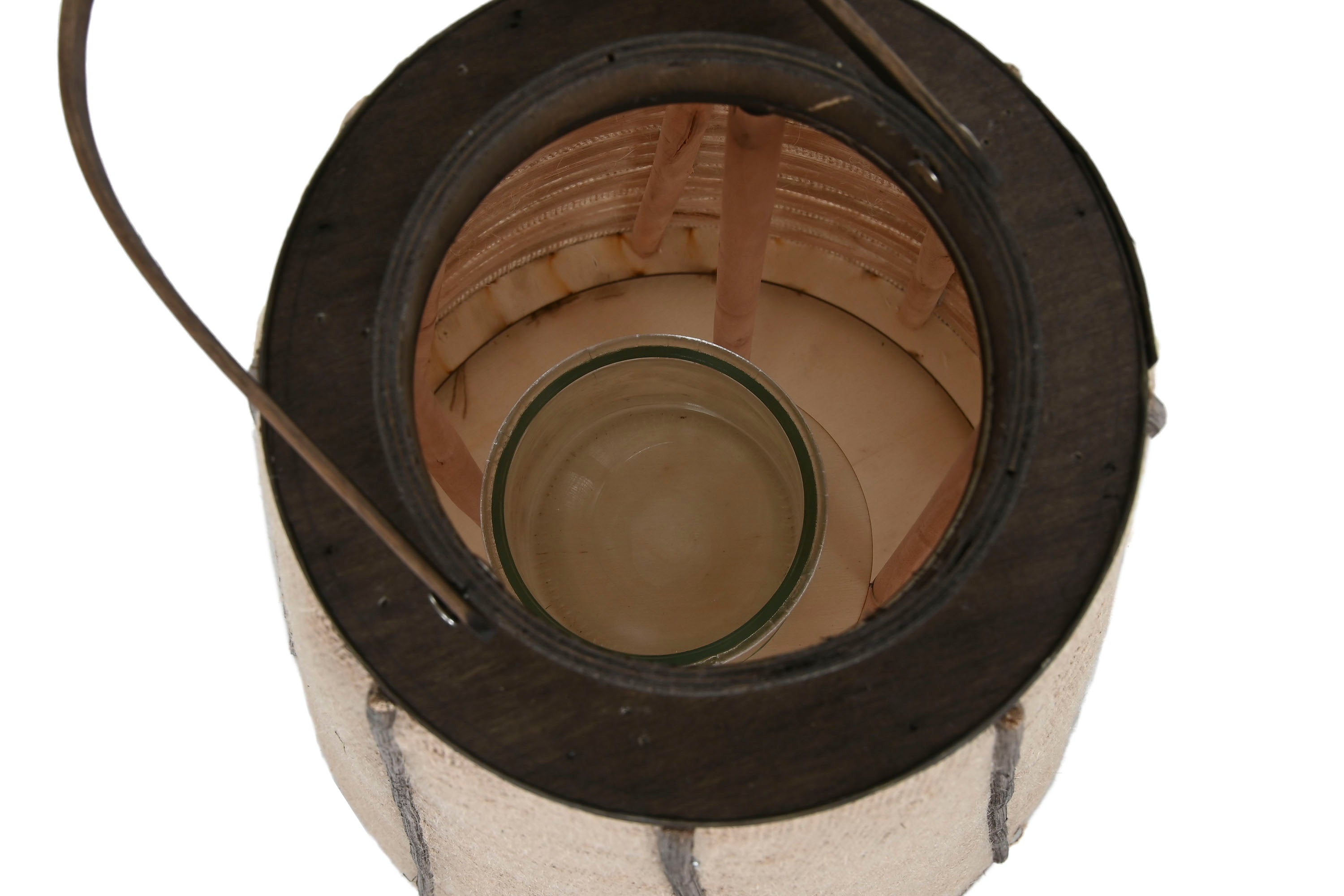 LANTERNA RÁFIA/BAMBU 33,5X33,5X81Cm