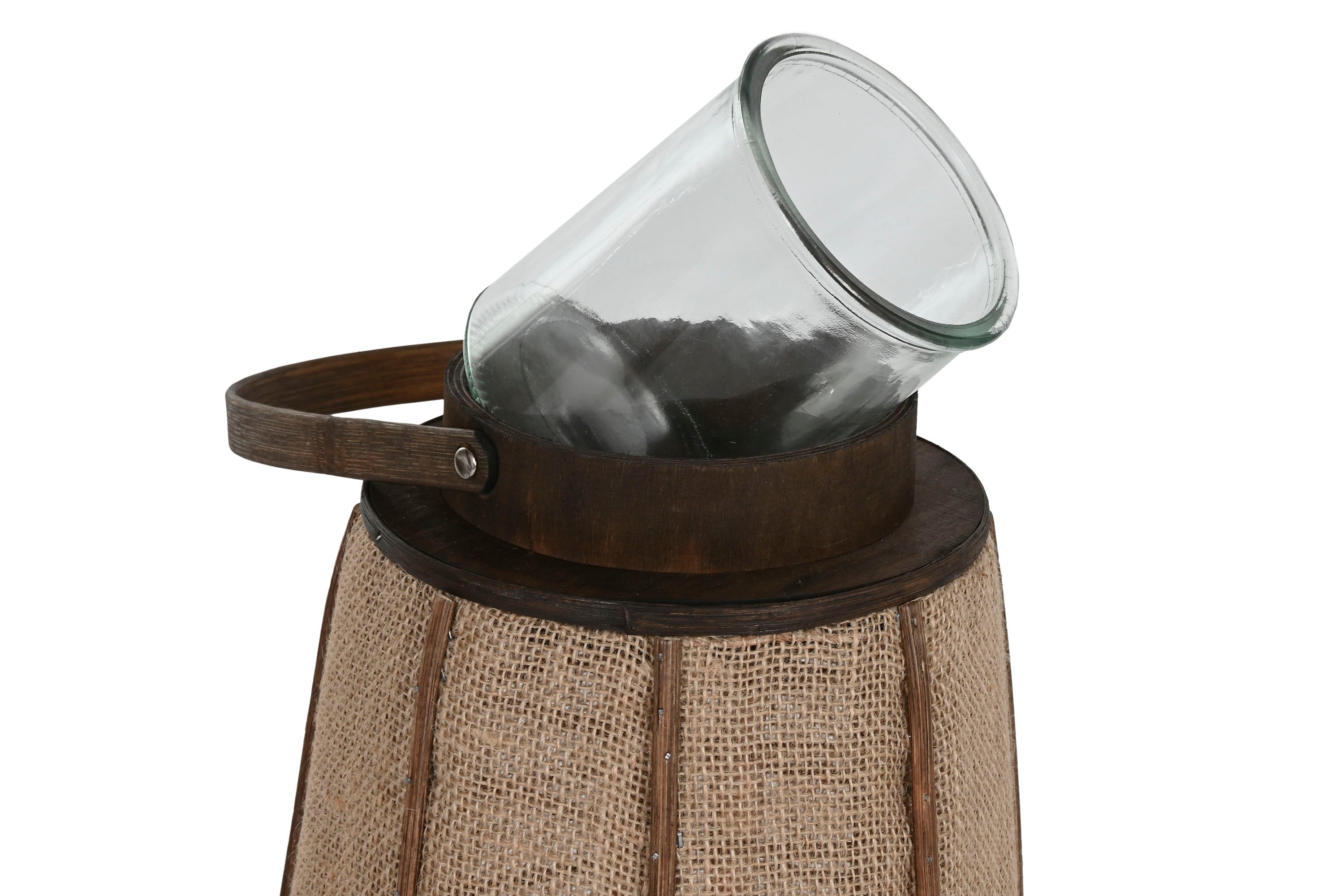 LANTERNA RÁFIA/BAMBU 30,5X30,5X73Cm