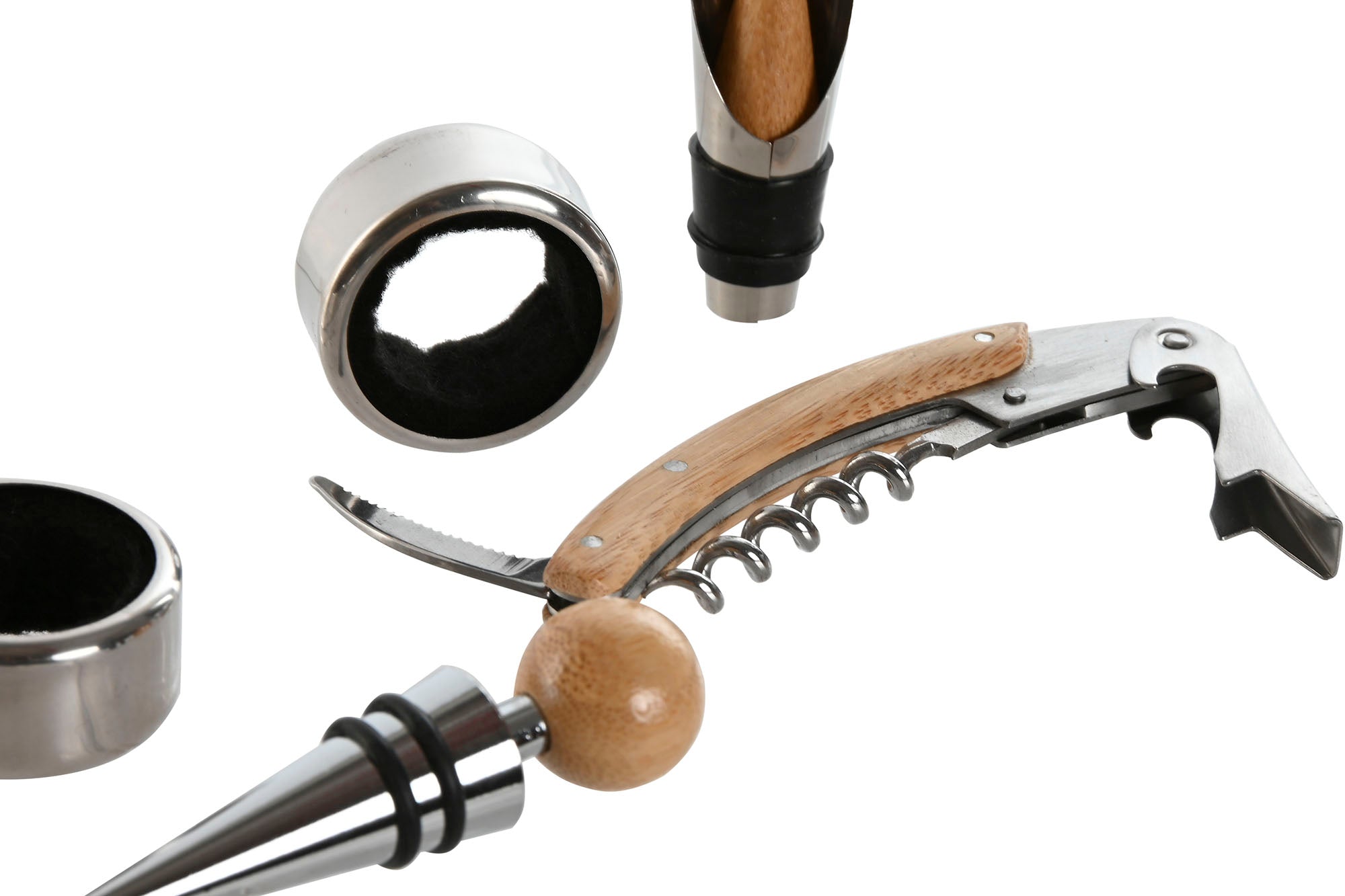 CONJ. 6 ACESSÓRIOS VINHO 6X6X22CM