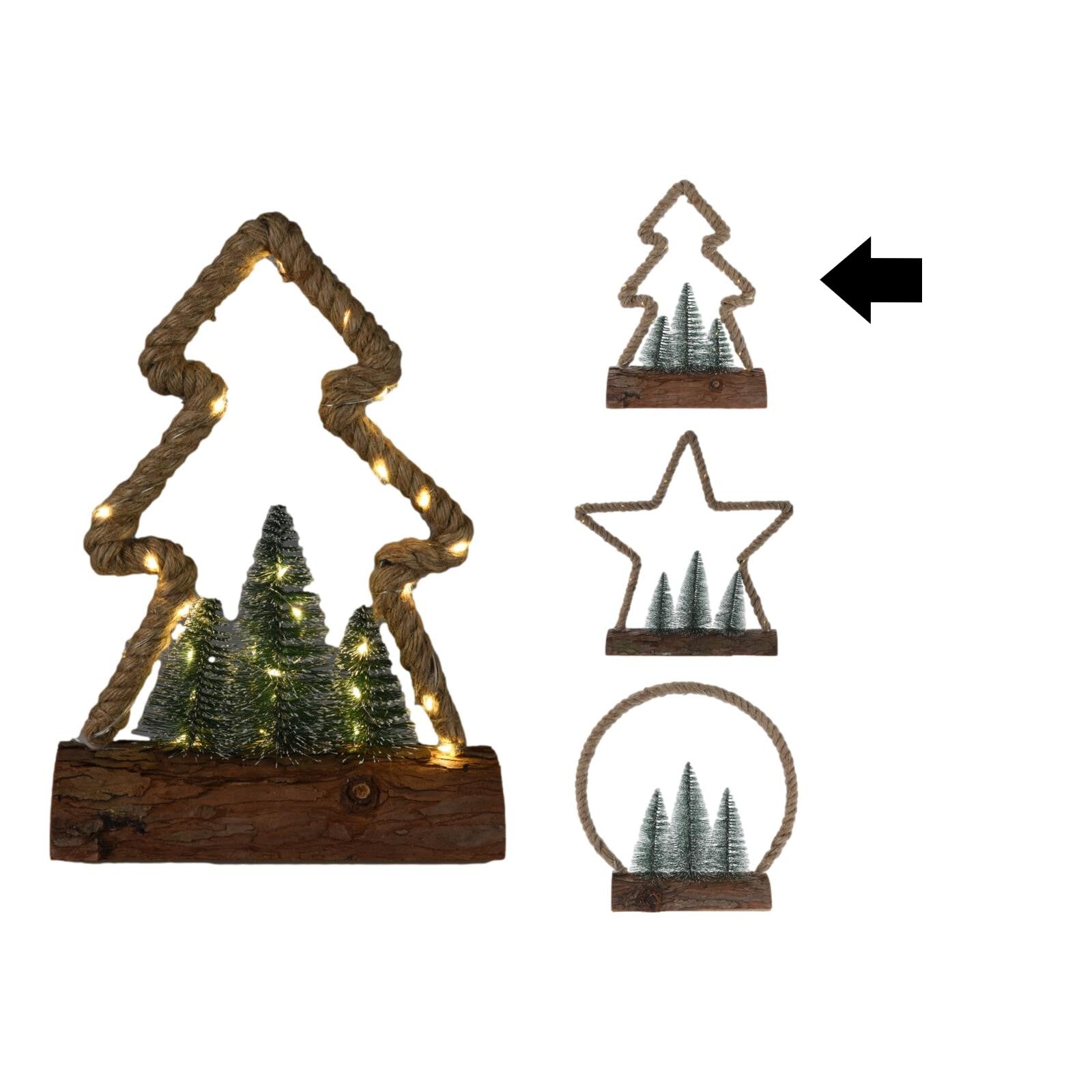 DECOR ÁRVORE JUTA C/ LED 33CM