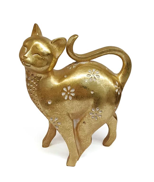 GATO DOURADO 14,5X6,5X18,5CM