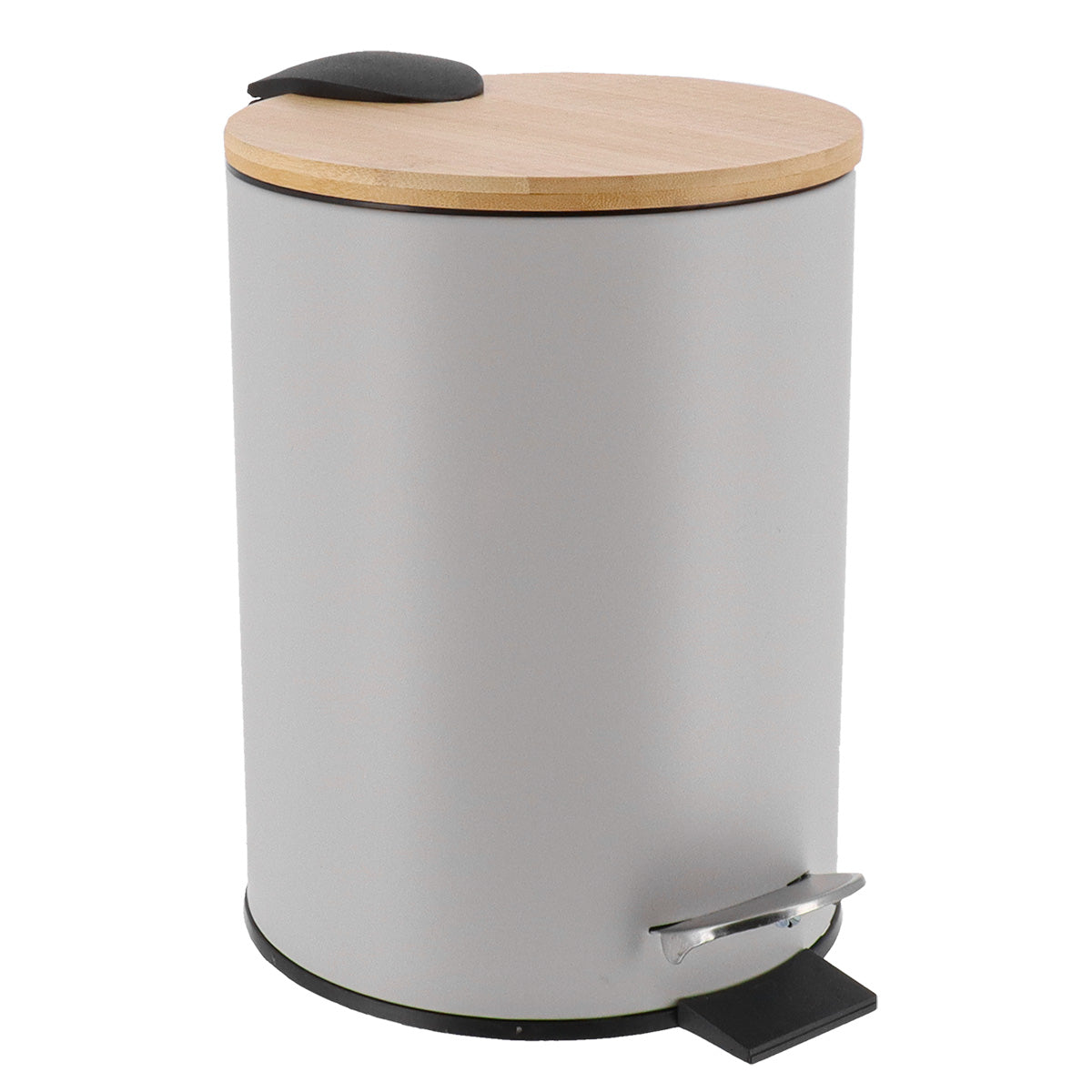 BALDE LIXO CINZA CLARO/BAMBU 3L 17X23CM
