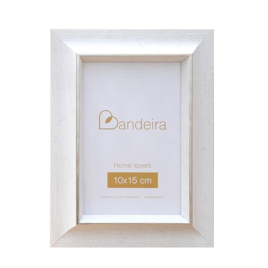 MOLDURA BRANCA/PRATA 10X15CM