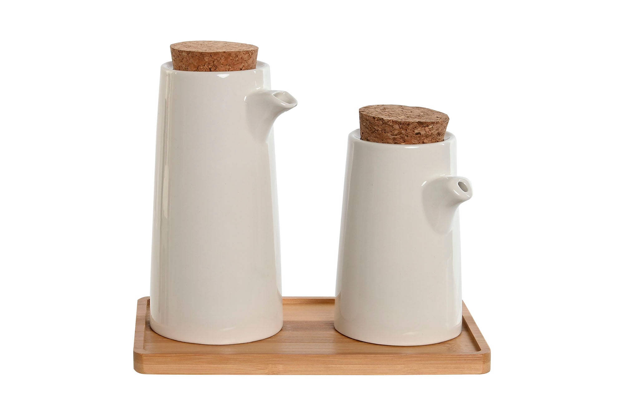 PORTA VINAGREERA BLANCO/MADERA 20.6X12X18CM