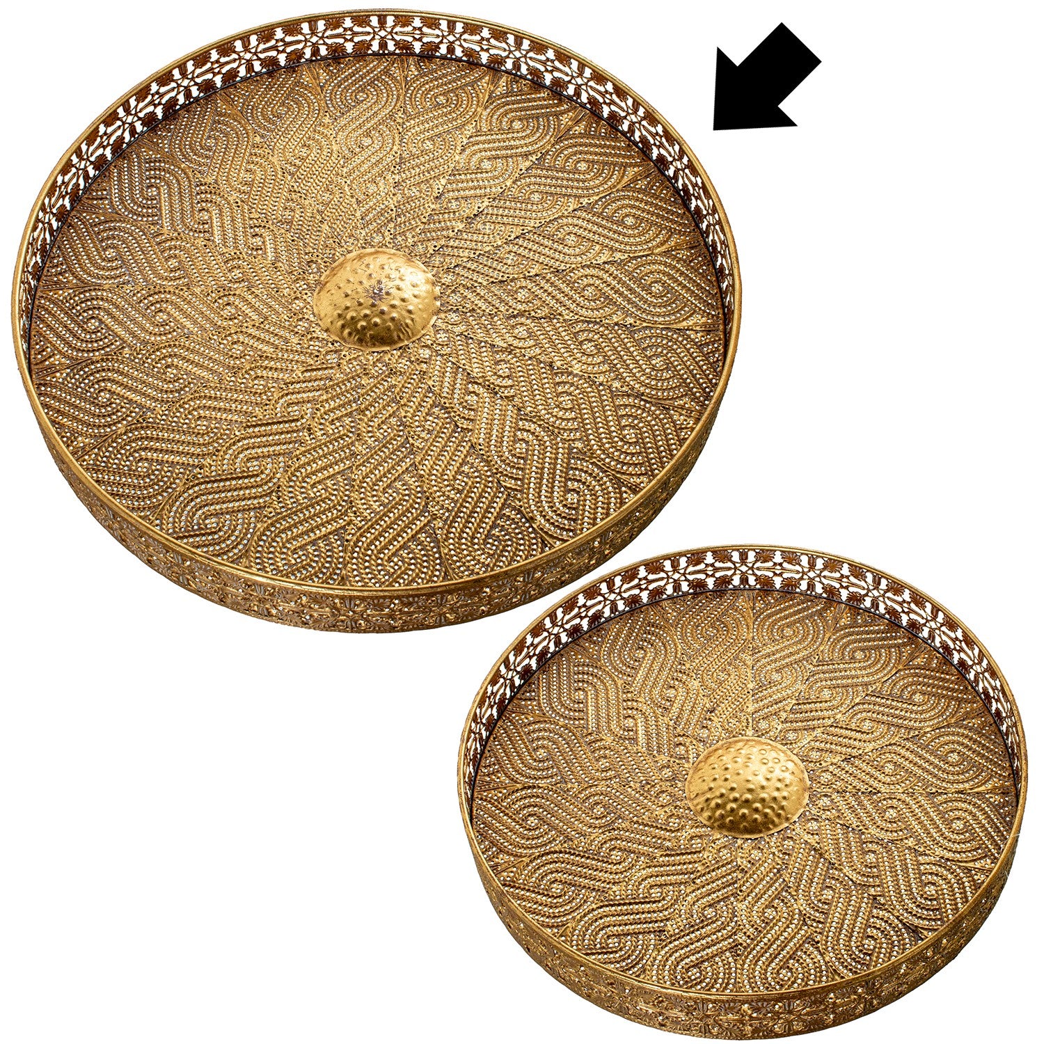 BANDEJA METAL DOURADA 45CM