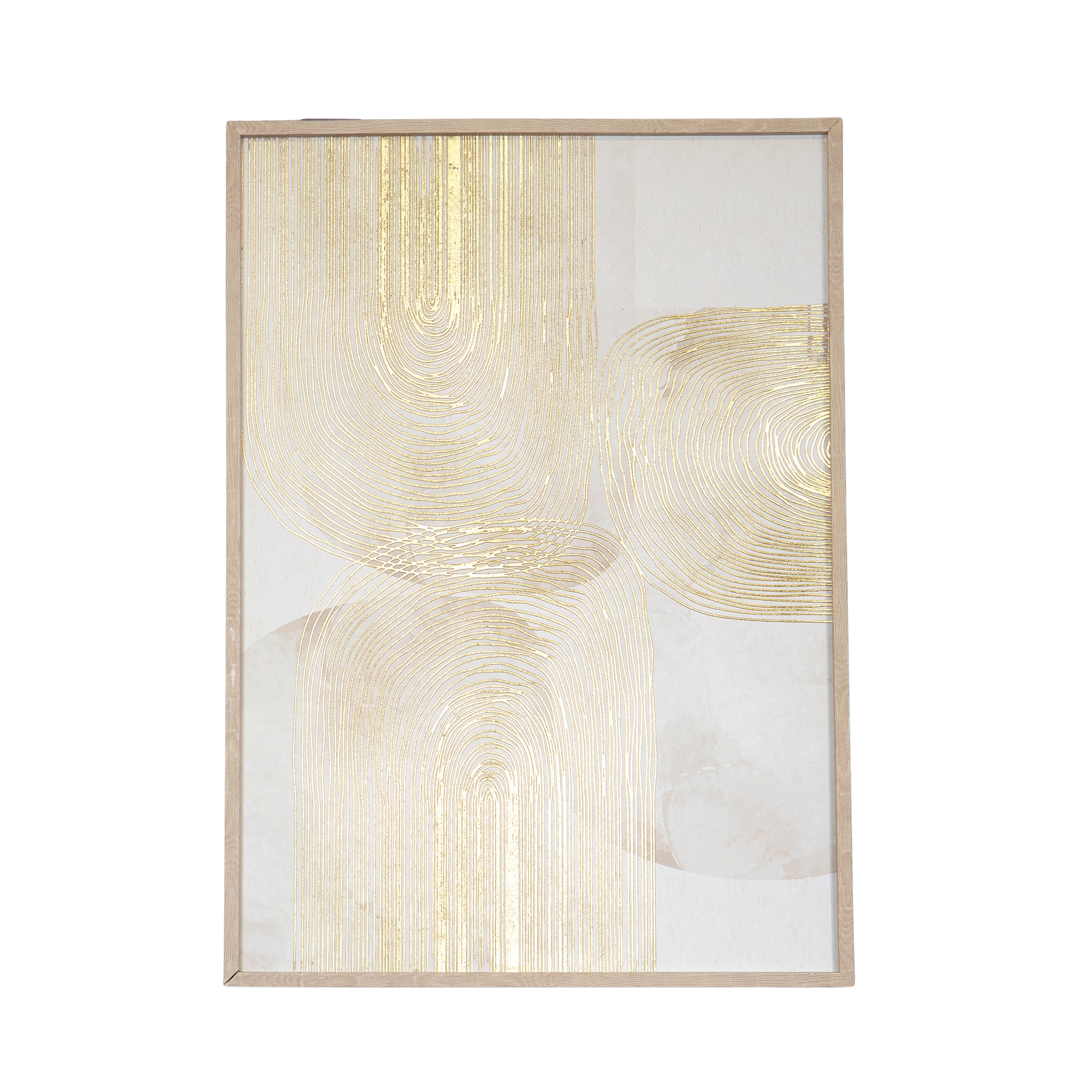 QUADRO ABSTRATO DOURADO 50X70CM