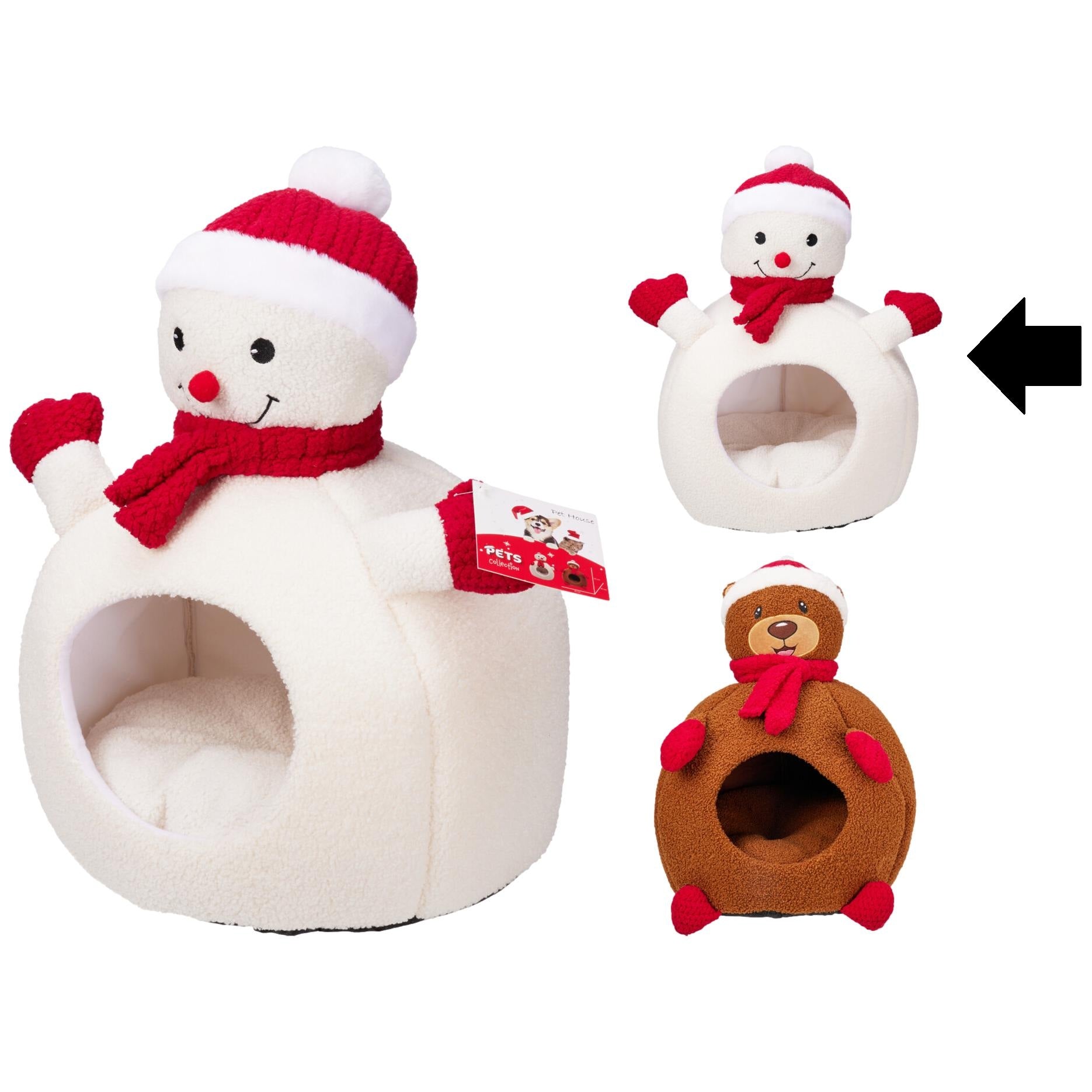 CAMA P/ ANIMAIS BONECO DE NEVE 55Cm