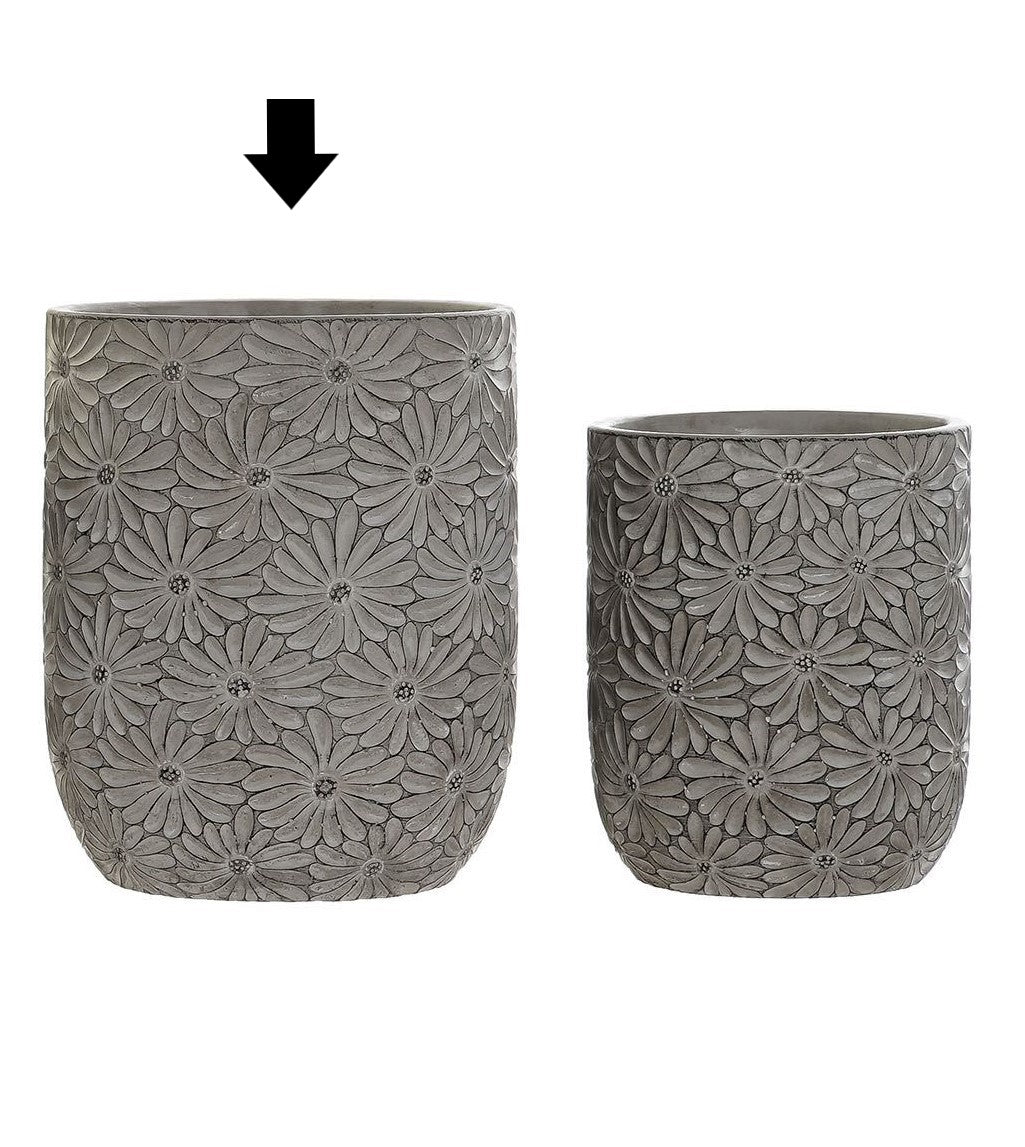 FLOREIRA TAUPE FLORES 17X17X21CM