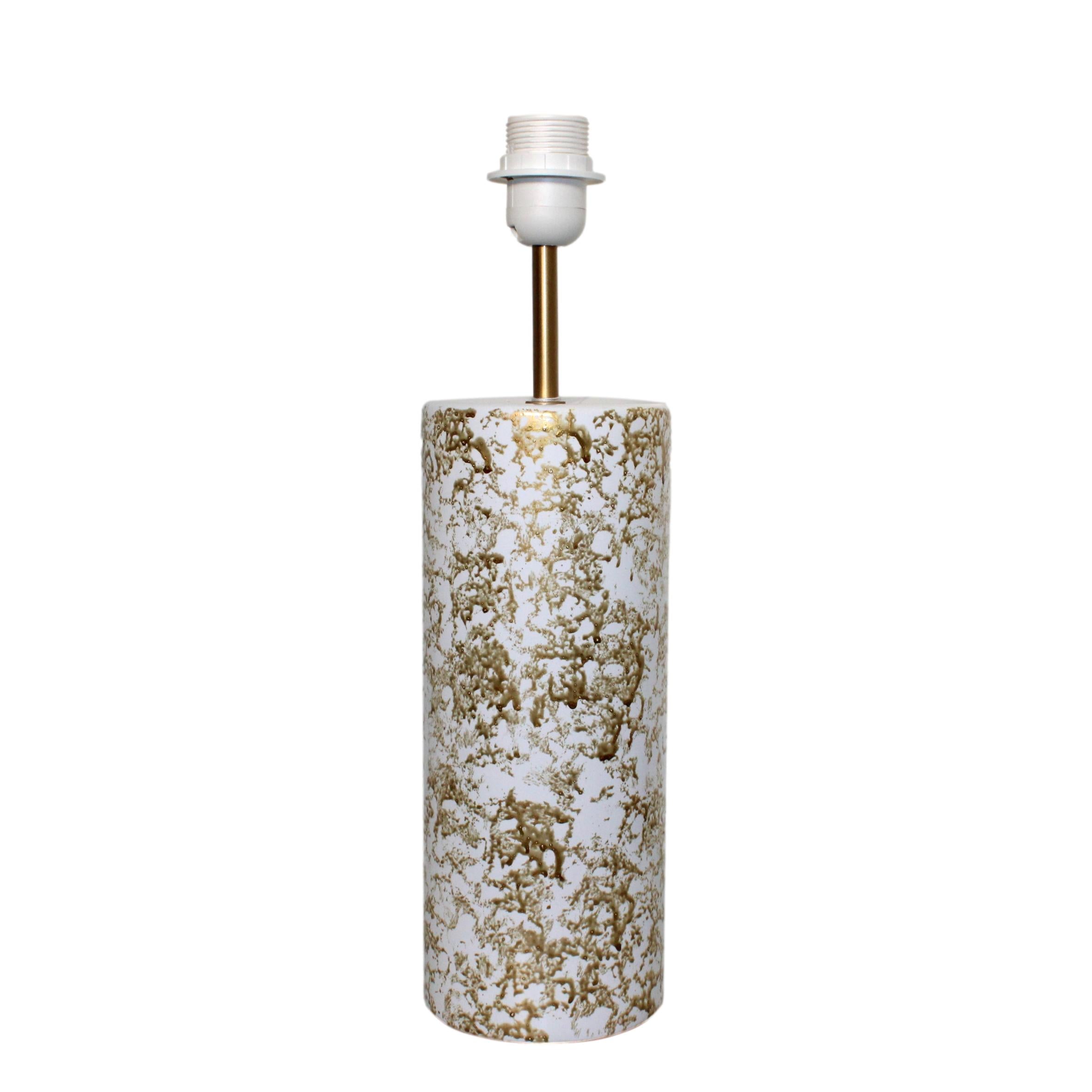BASE CANDEEIRO DOURADO/BRANCO 12X44CM