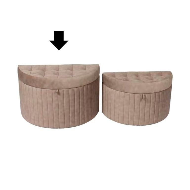 BANQUETA TAUPE C/ ARRUMAÇÃO 83X42X52CM