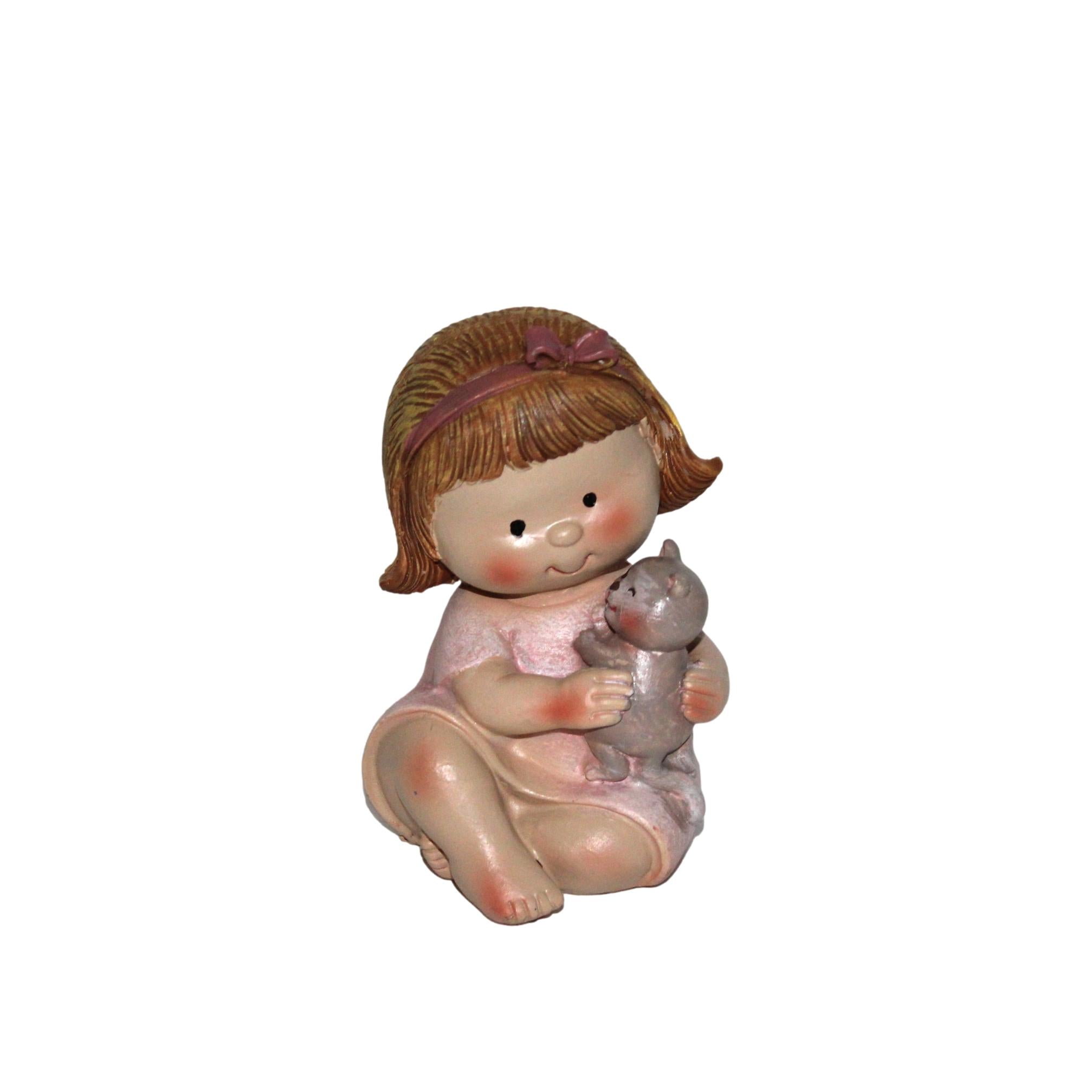 MENINA C/ GATINHO 9X6CM