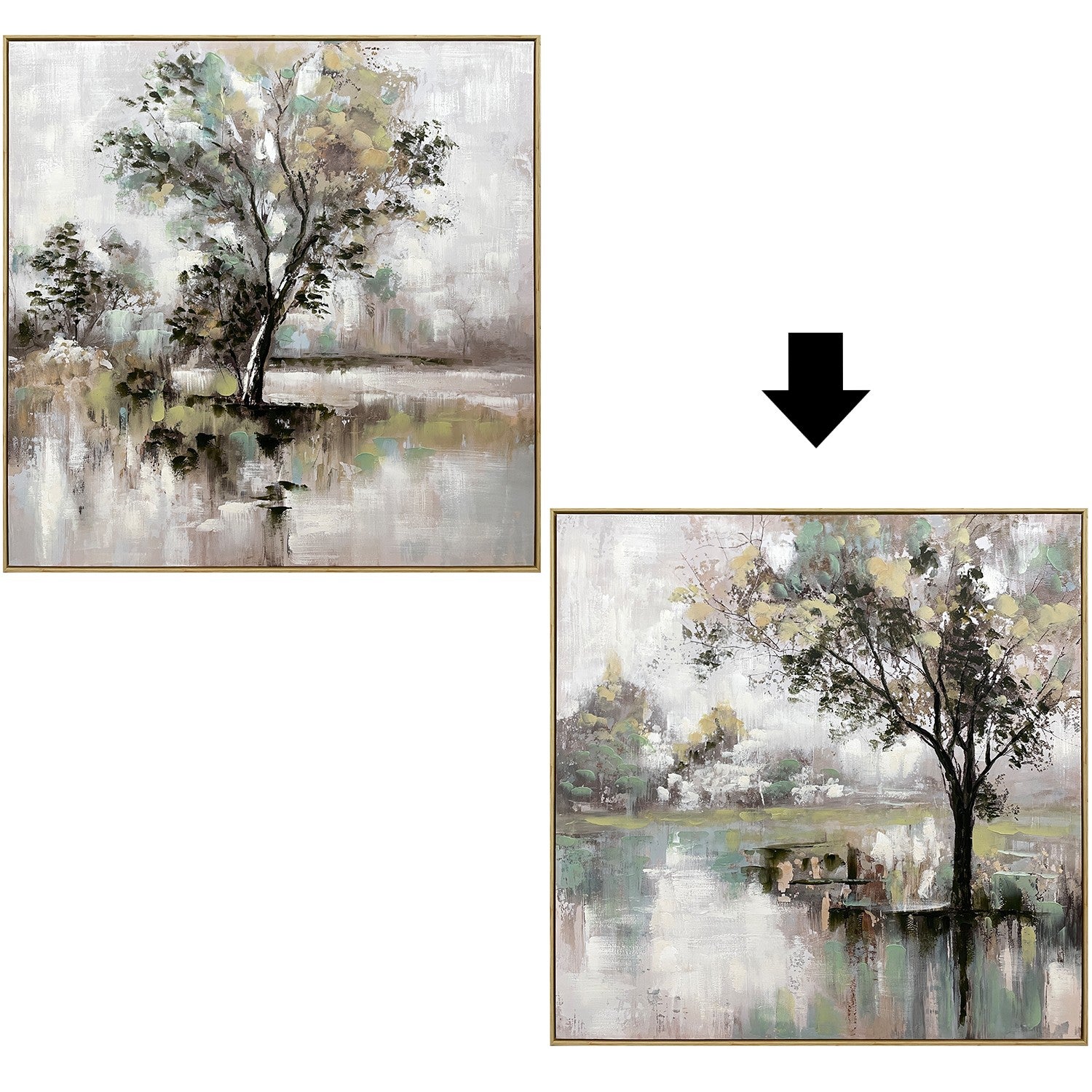 QUADRO LAGO/ÁRVORE 100X100CM