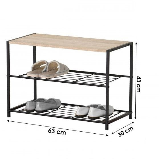 SAPATEIRA MADEIRA/METAL 63X30X43CM