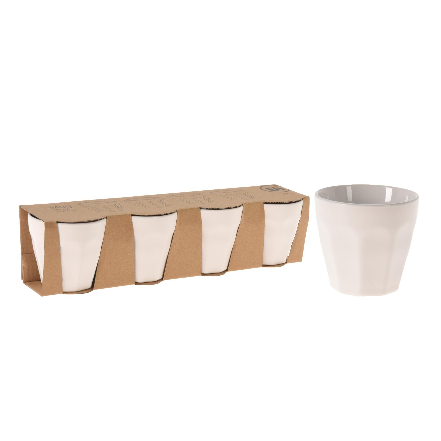 JUEGO 4 TAZAS CAFÉ BLANCO