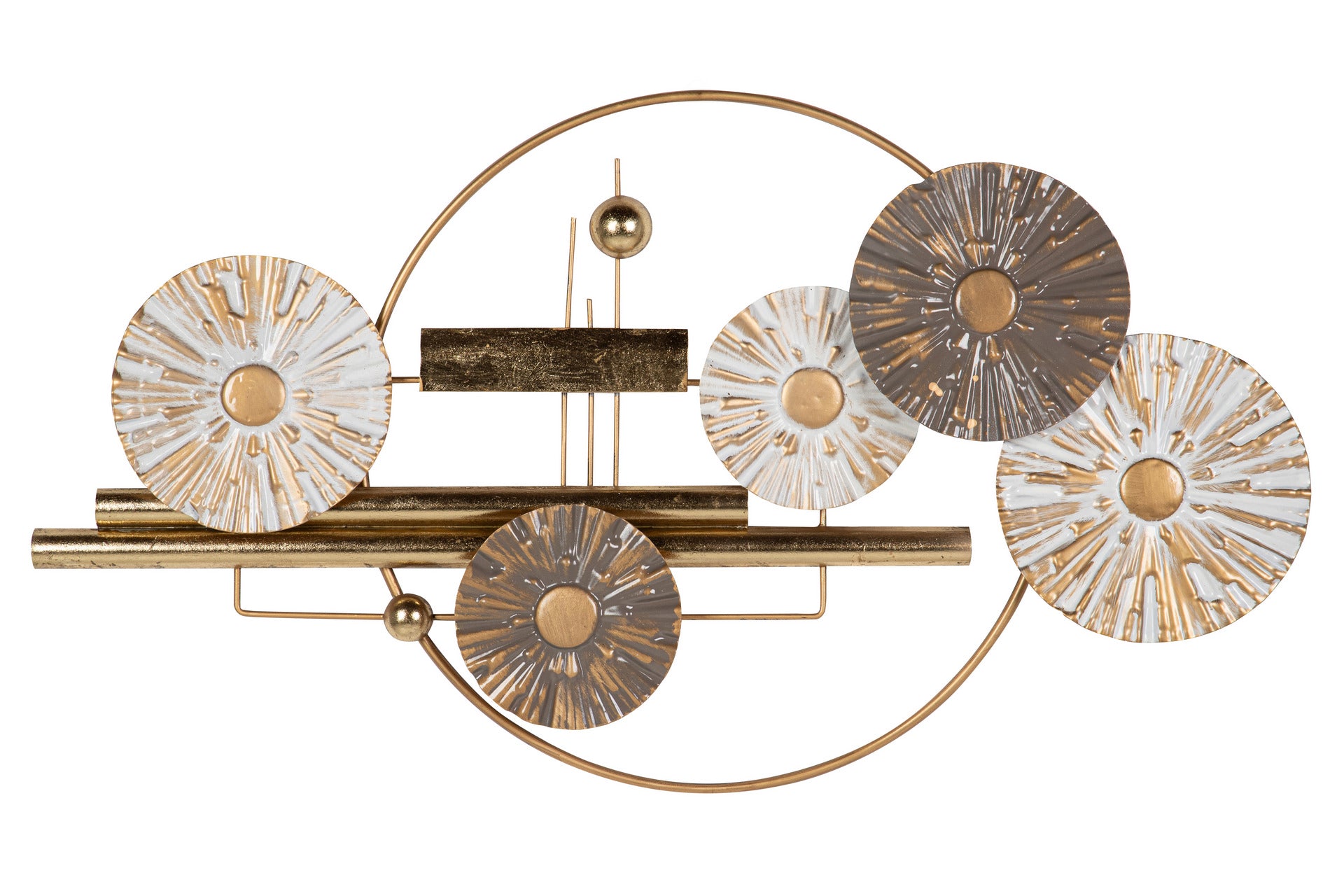 PEÇA METAL DOURADA/BRANCA 91X50CM