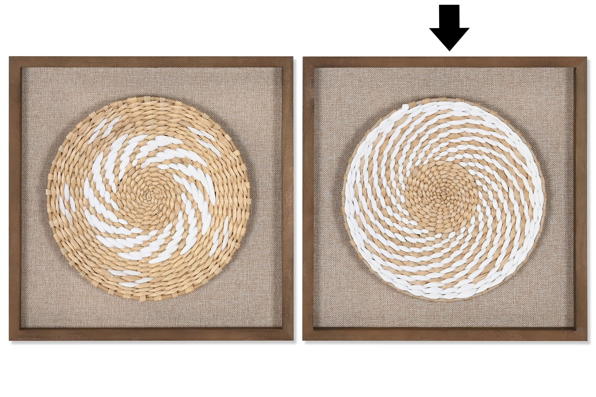 QUADRO RÁFIA 35x35CM