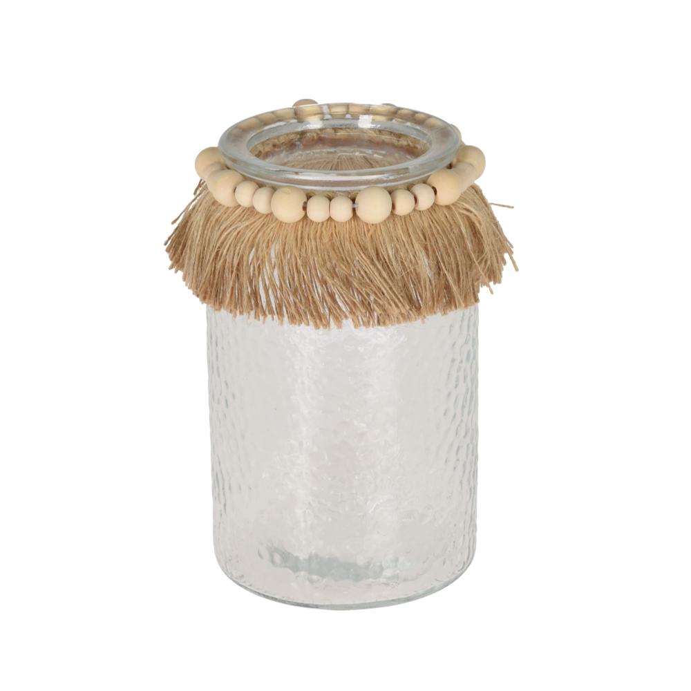 JARRA VIDRO C/ FRANJA JUTA 18CM