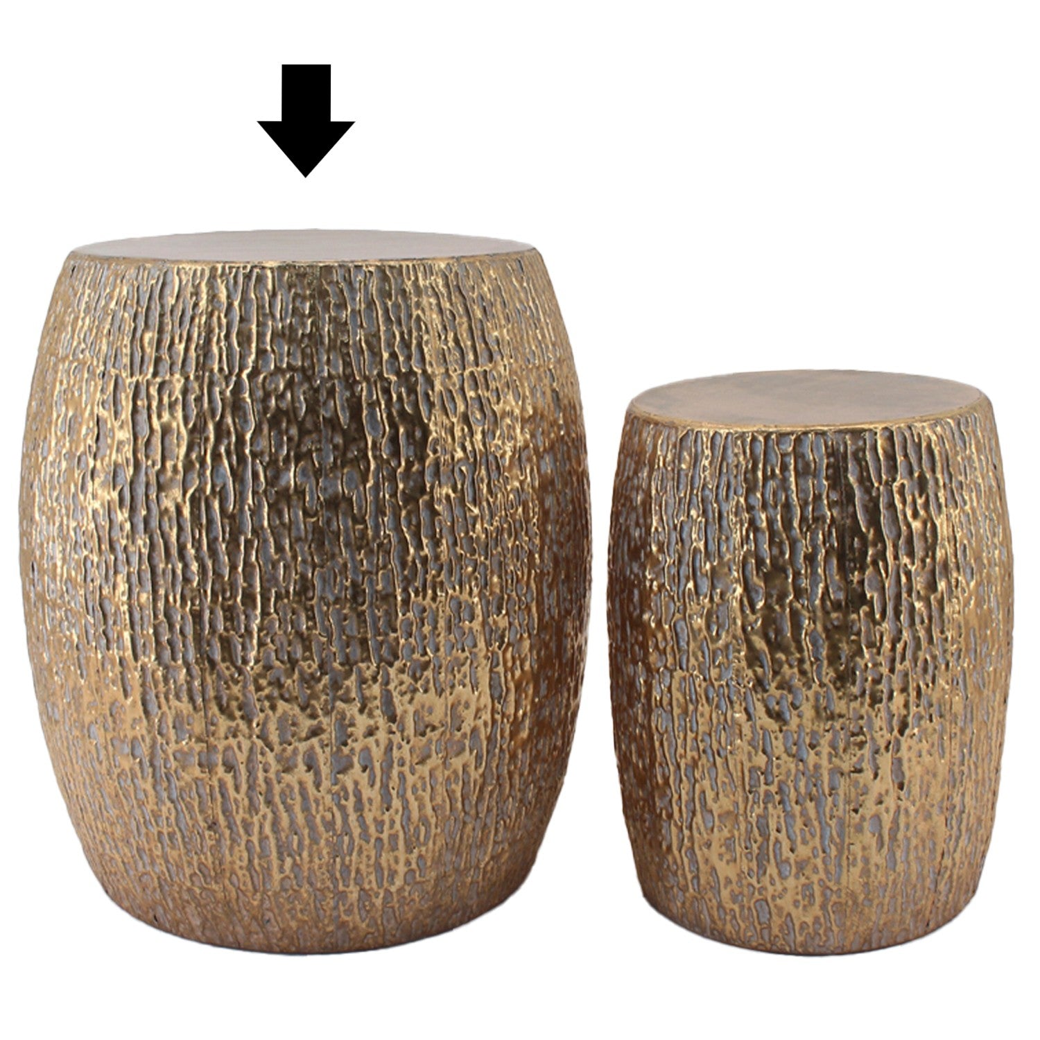 TAMBORETE METAL DOURADO 41X46CM