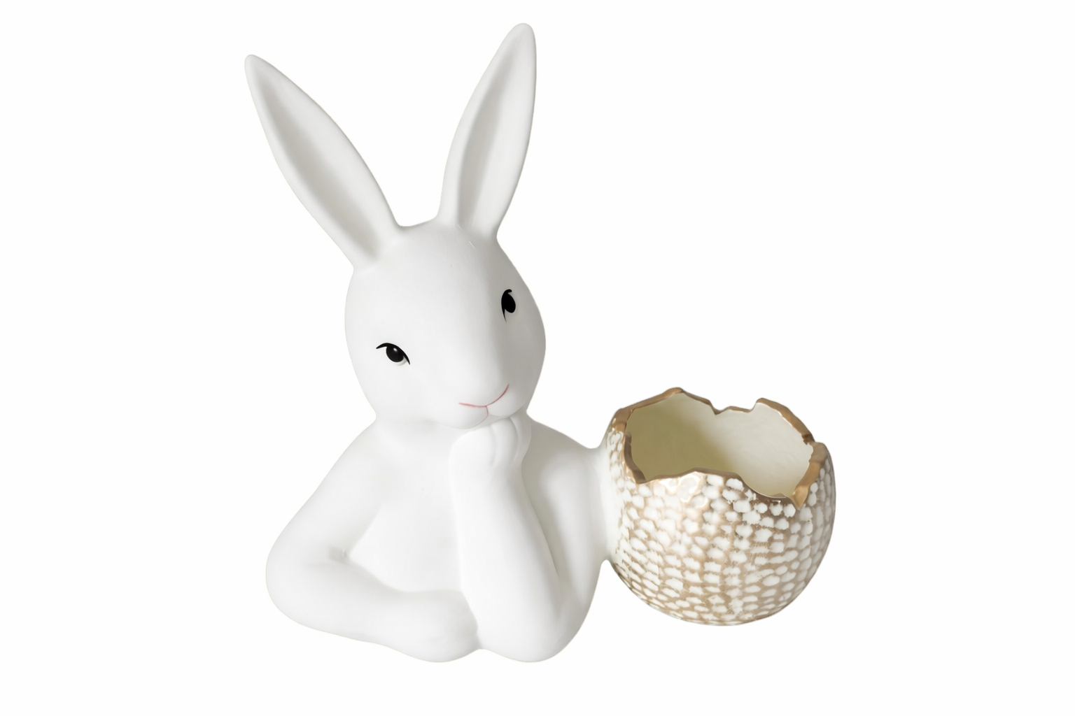 COELHO BRANCO C/ VASO 30X29Cm