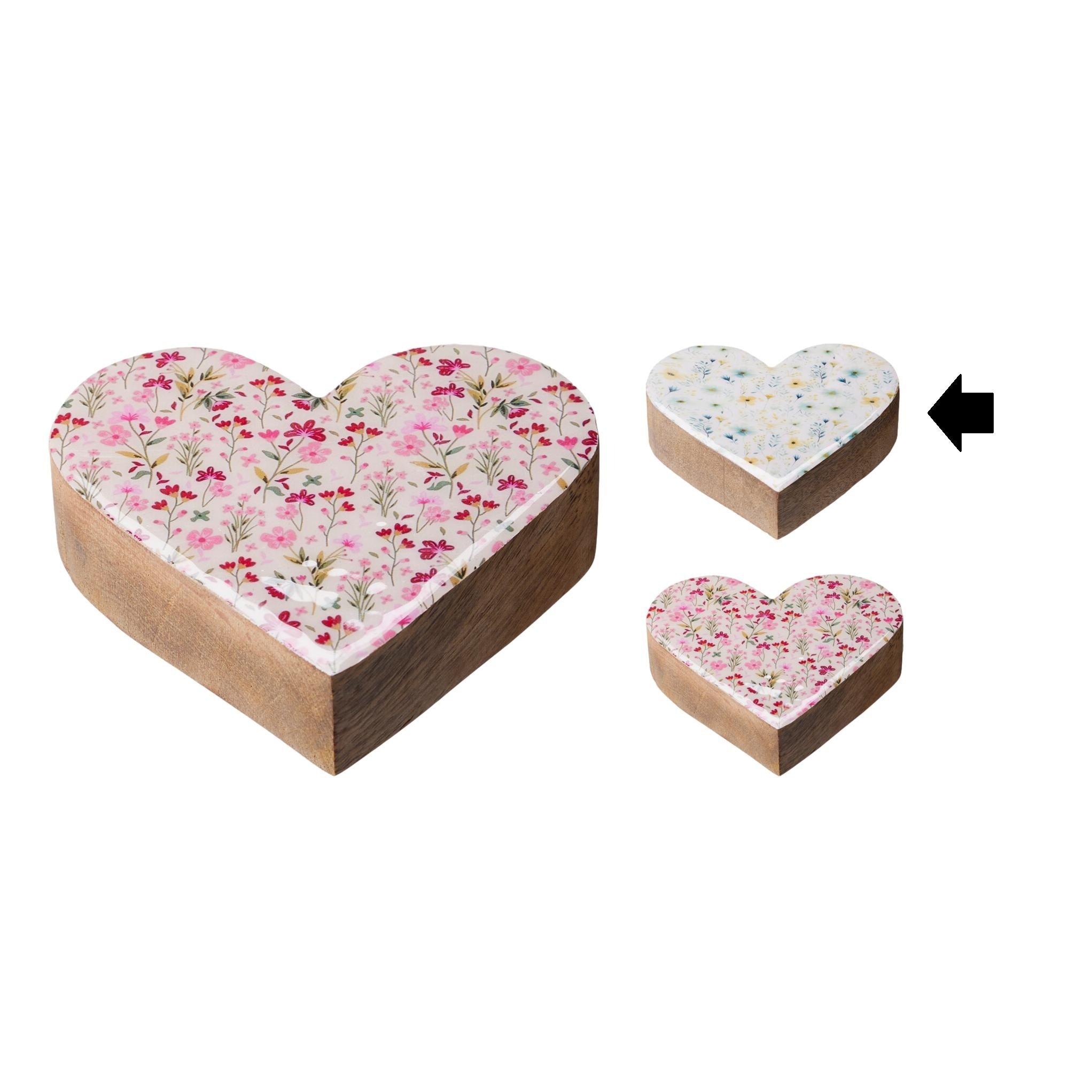 CORAÇÃO FLORES AZUIS 12Cm