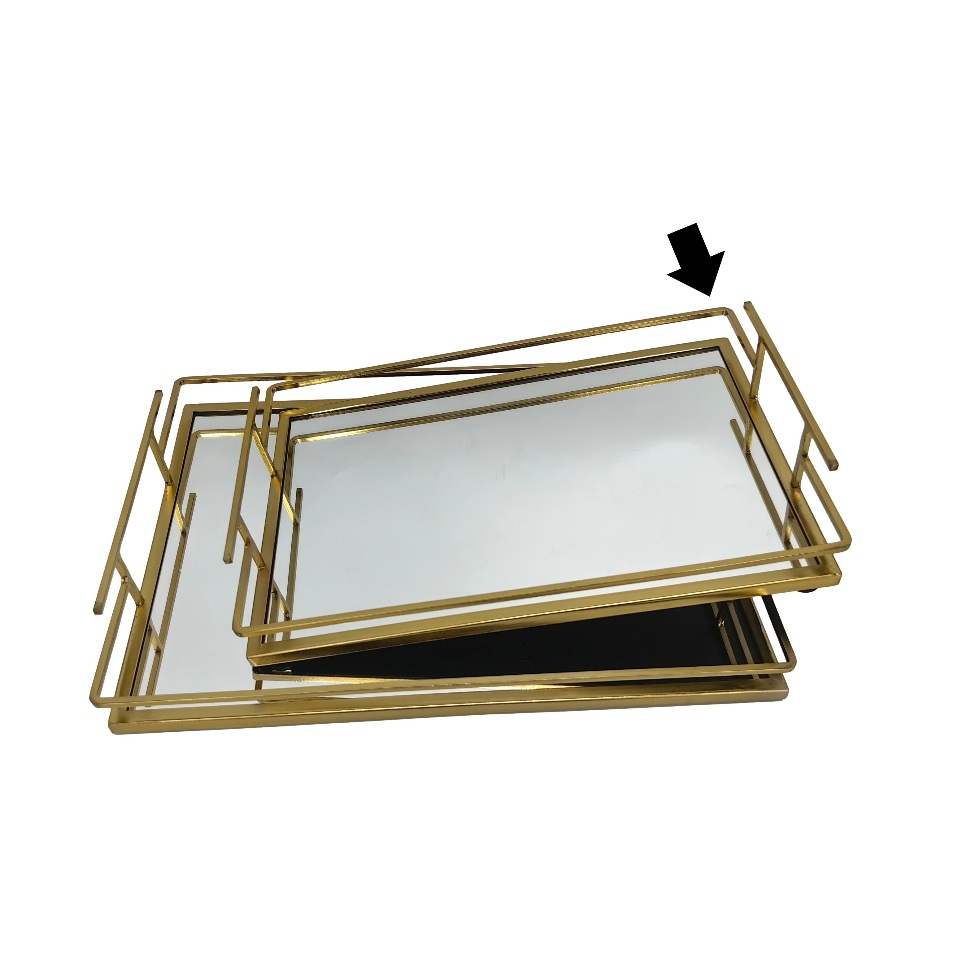 BANDEJA DOURADA 30,5X20X5,5CM