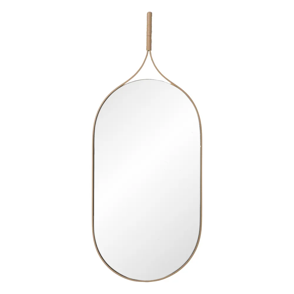 ESPELHO METAL BEGE 37x90CM