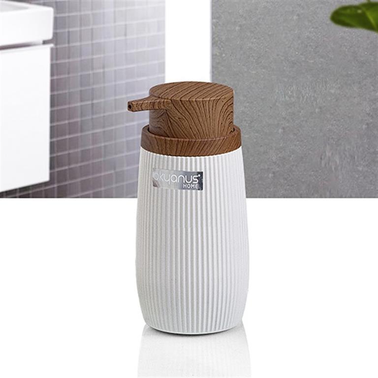 DISPENSADOR BRANCO/BAMBU 7X15CM