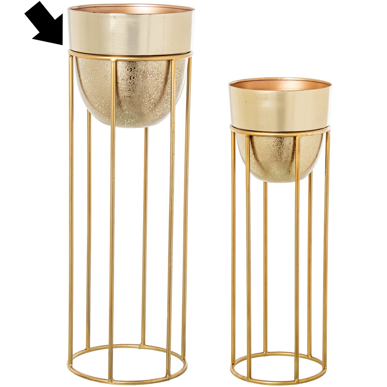 CAJA DE FLORES DORADA 26X26X76CM