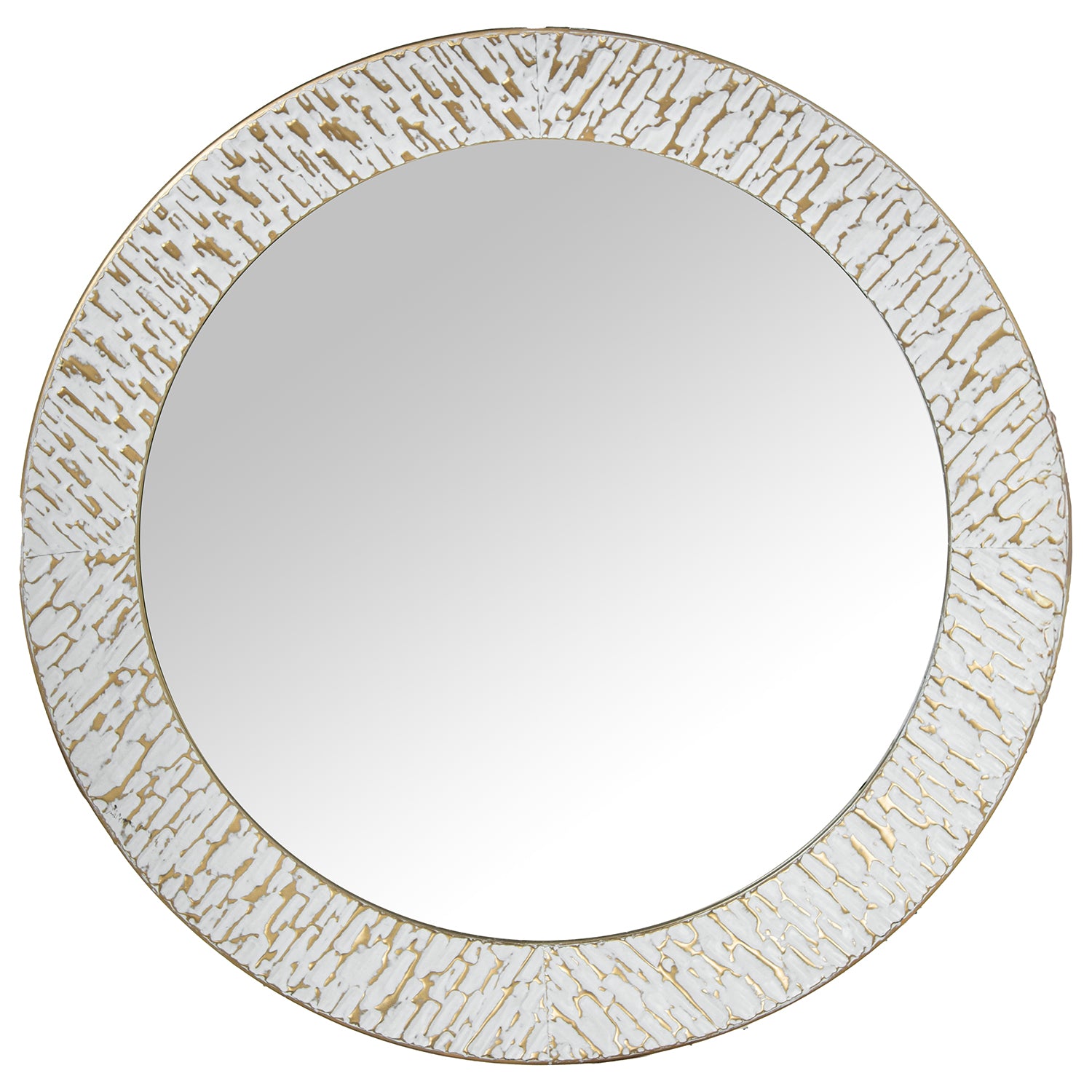 ESPELHO METAL BRANCO/DOURADO 100CM