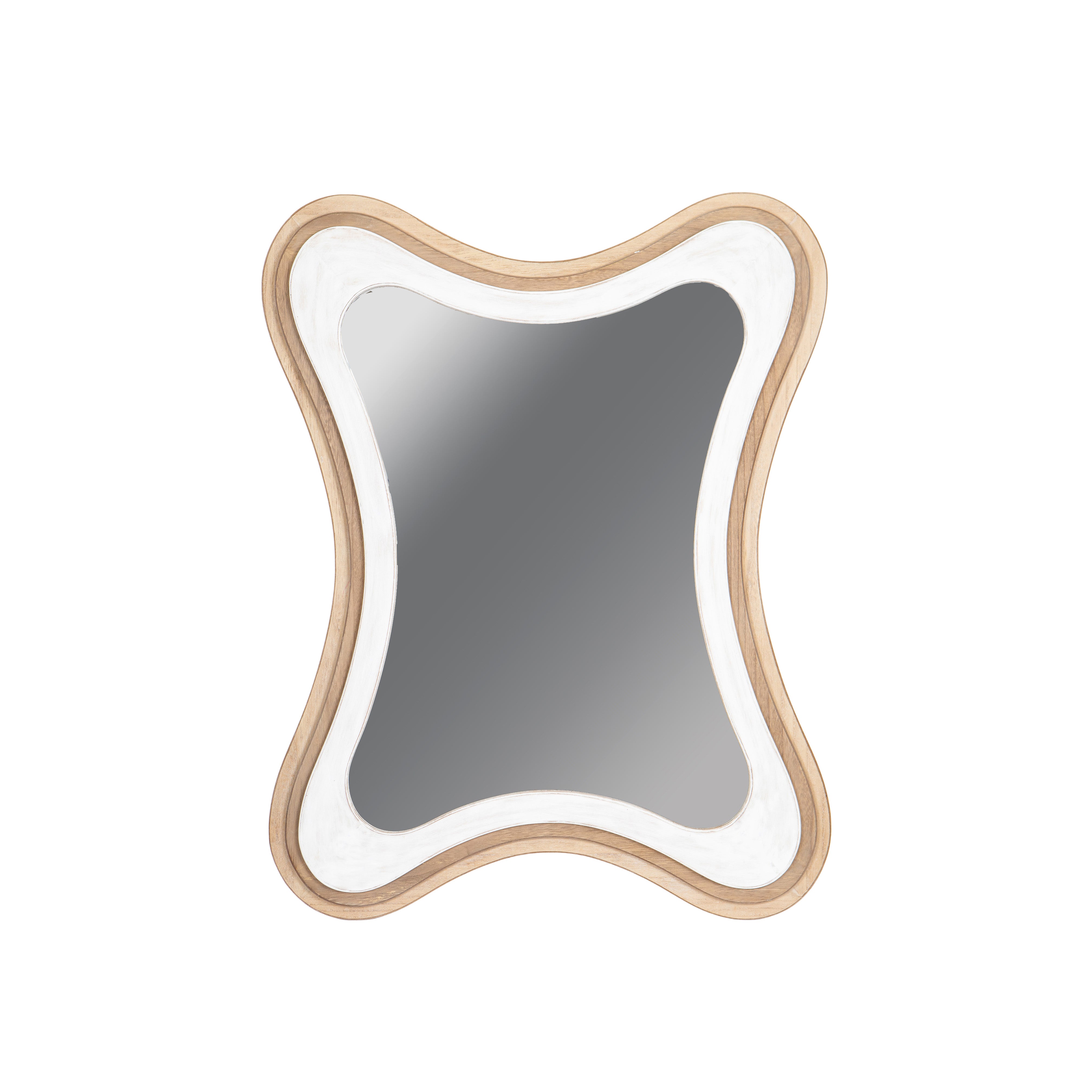 ESPELHO MADEIRA/BRANCO 70X90CM