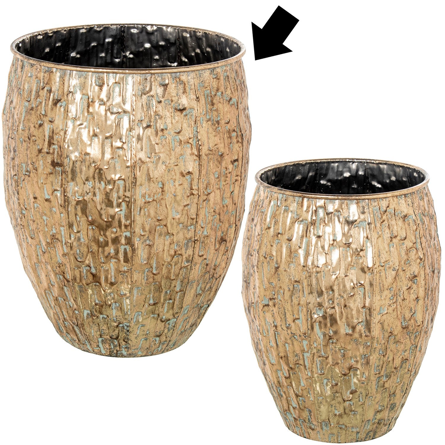 FLOREIRA METAL DOURADA 42X42X51CM