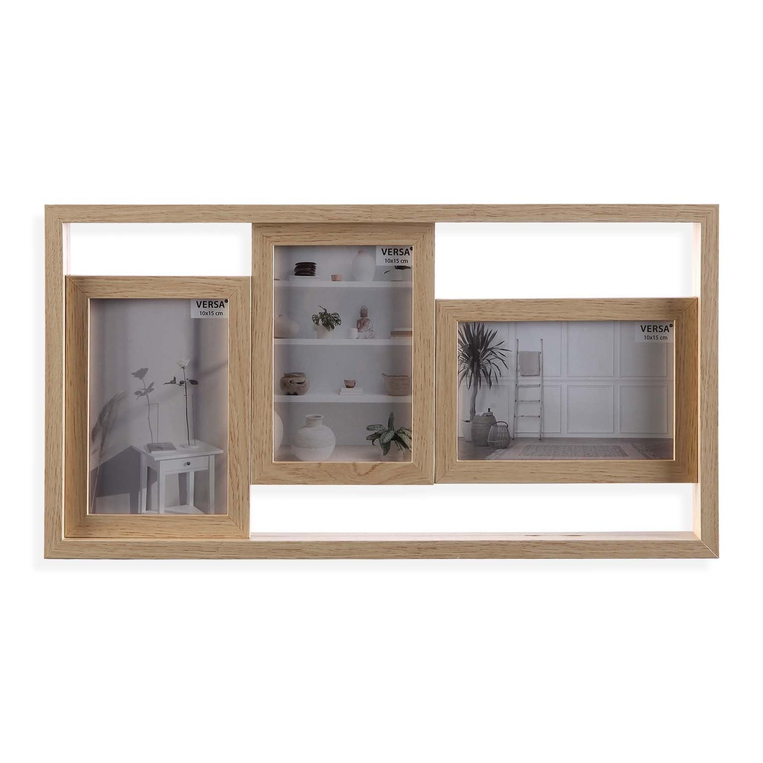 PORTAFOTOS 3 MADERA 43.5X3.5X23CM