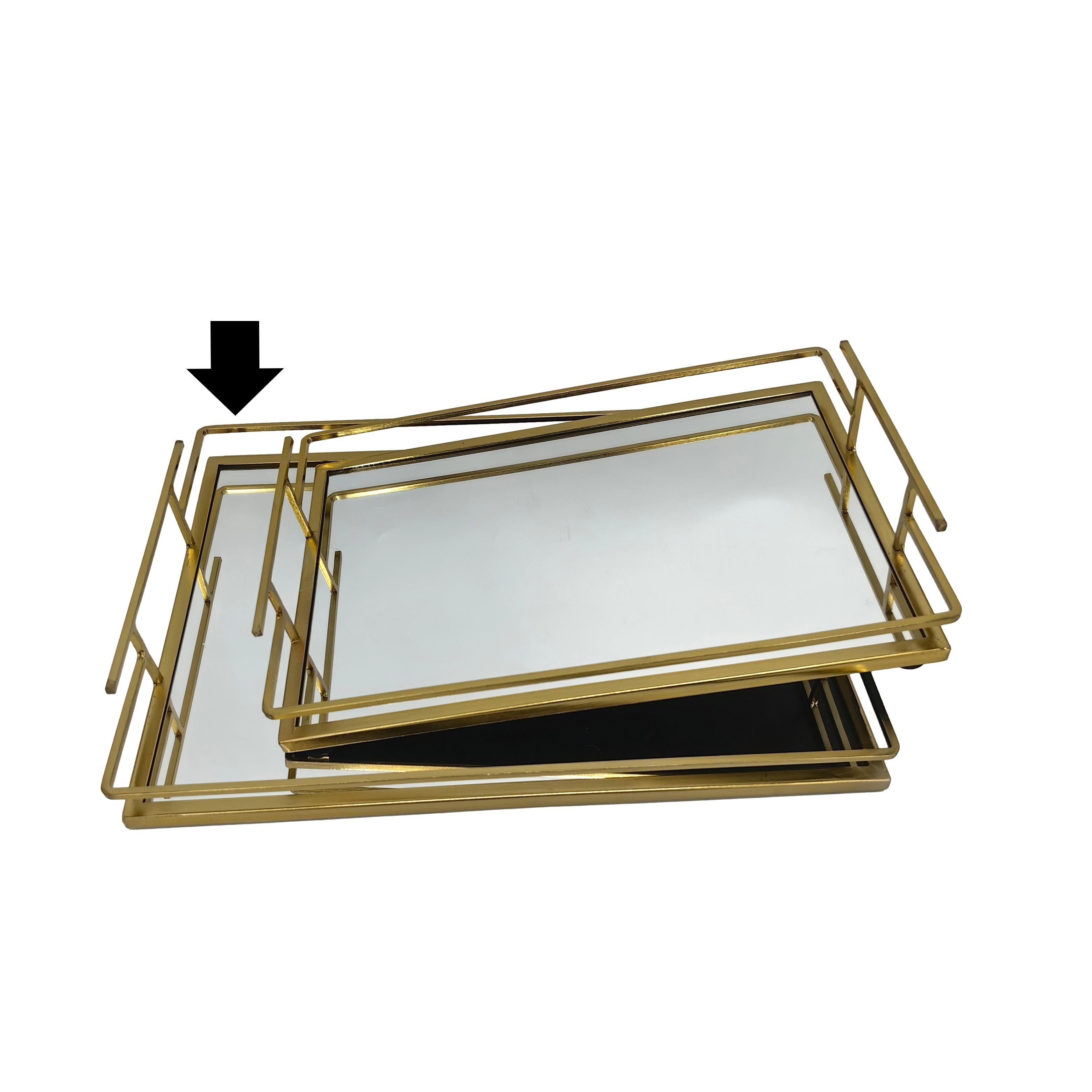 BANDEJA DOURADA 35X25X5,5CM