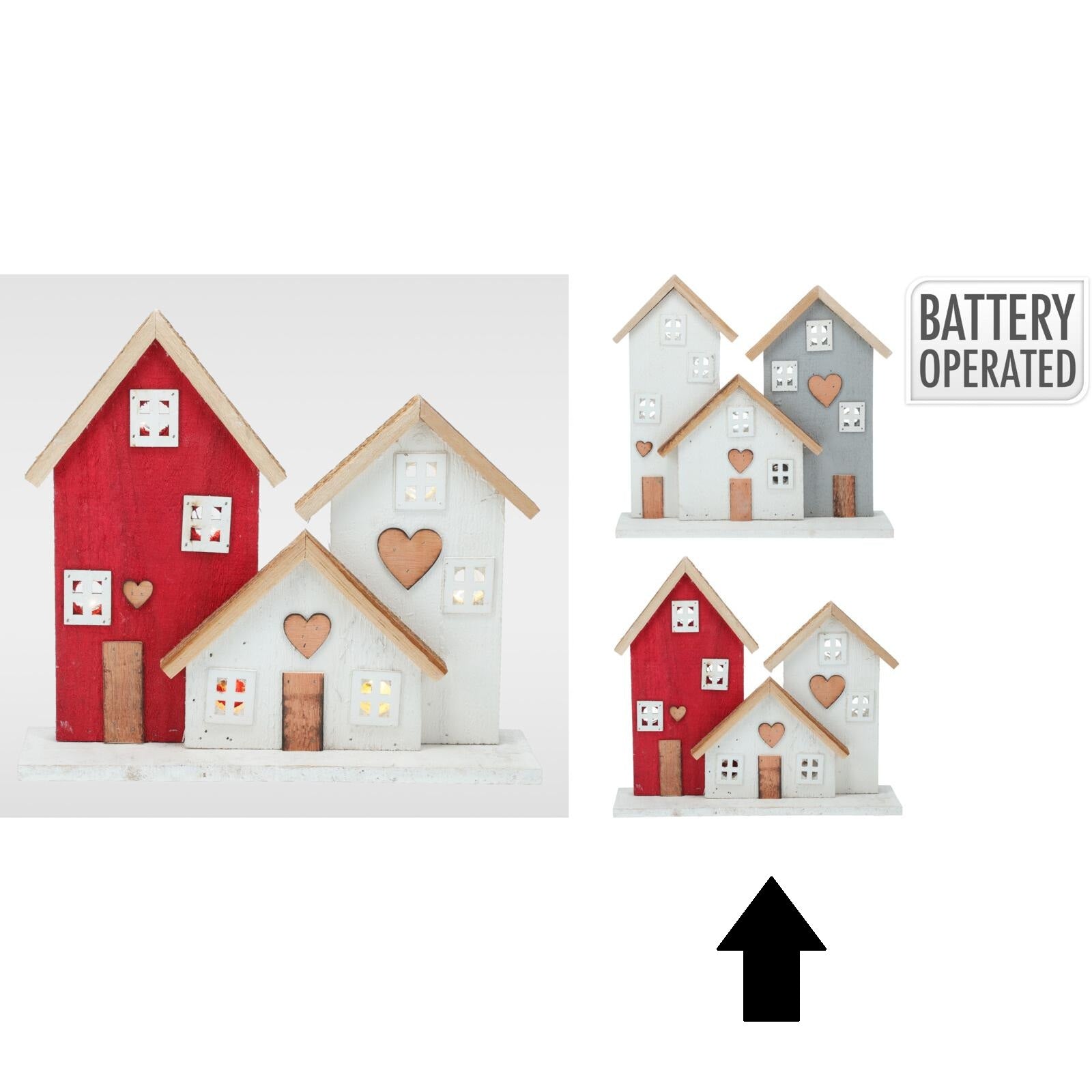 CASAS VERMELHA/BRANCA C/ LED 29Cm