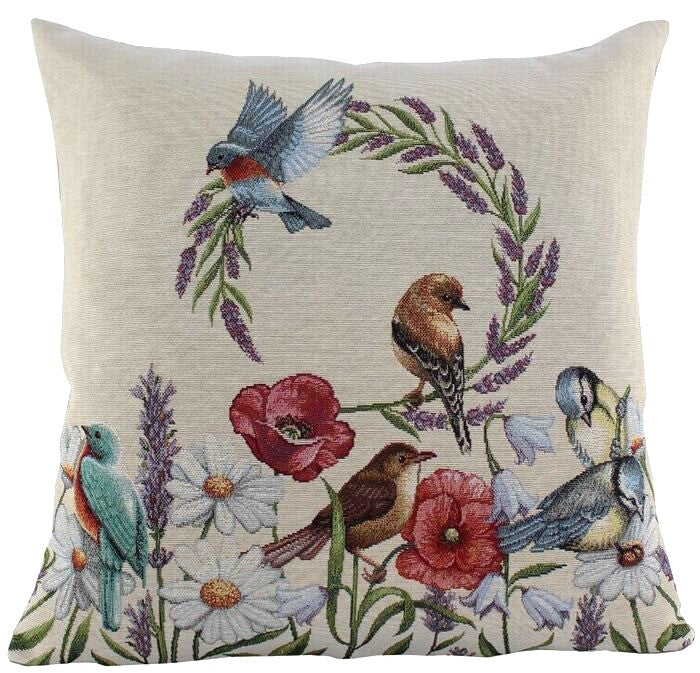 ALMOFADA PÁSSAROS/FLORES 45X45CM