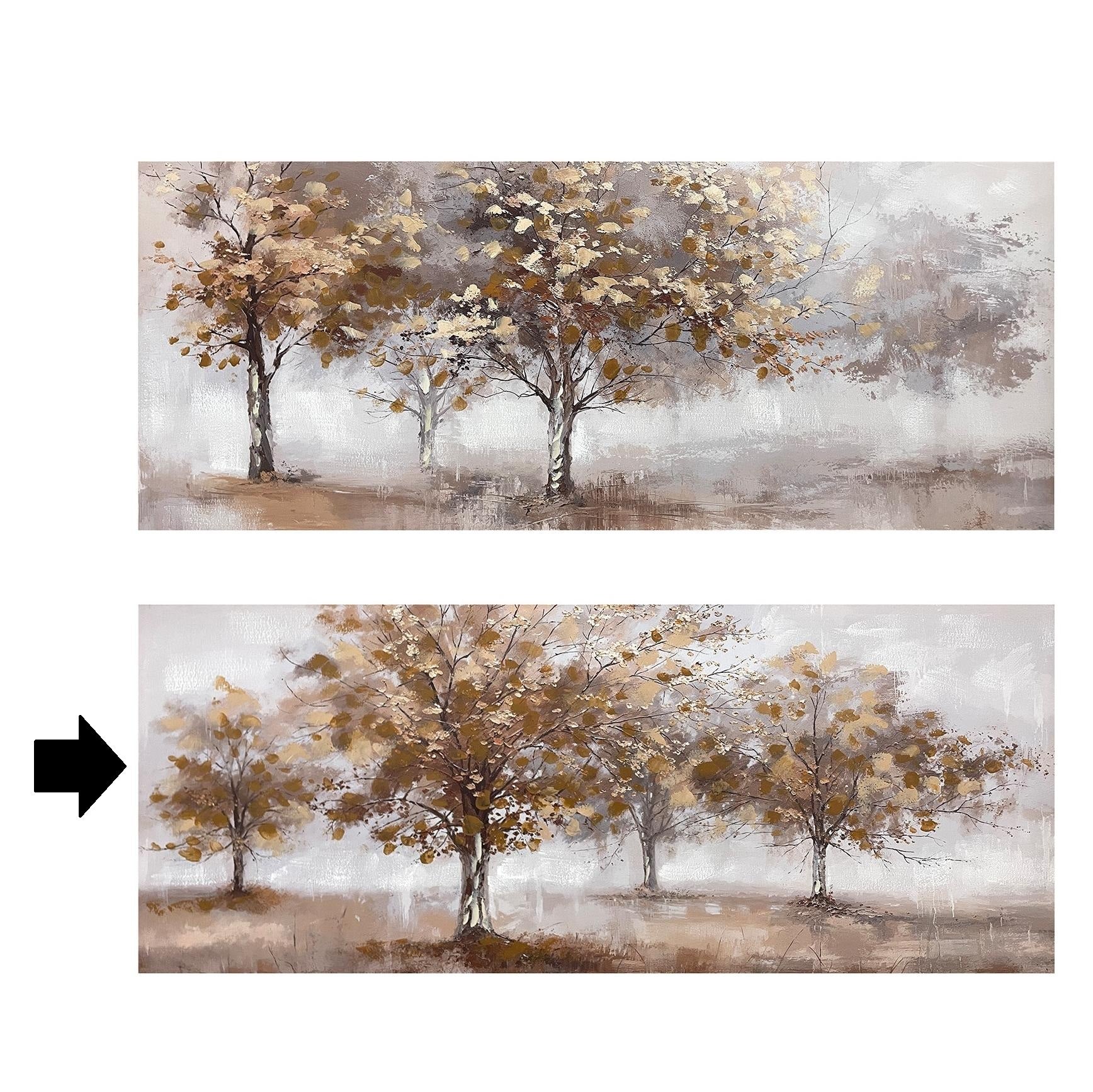 TELA ÁRVORES BEGE/CASTANHO 150x50Cm