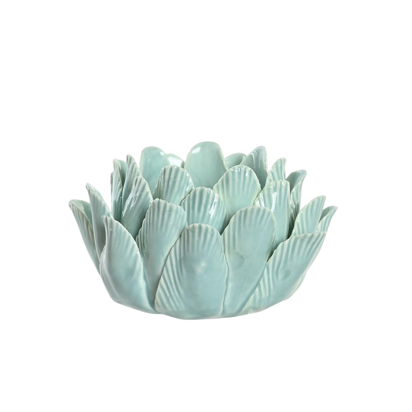 CASTIÇAL FLOR AZUL 14X14X9CM