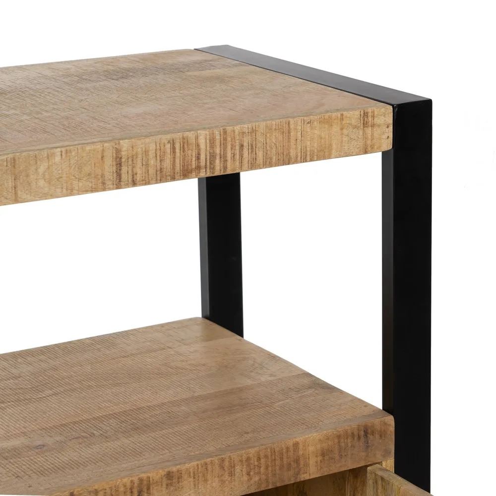 APARADOR MADEIRA/PRETO 125X45X90CM