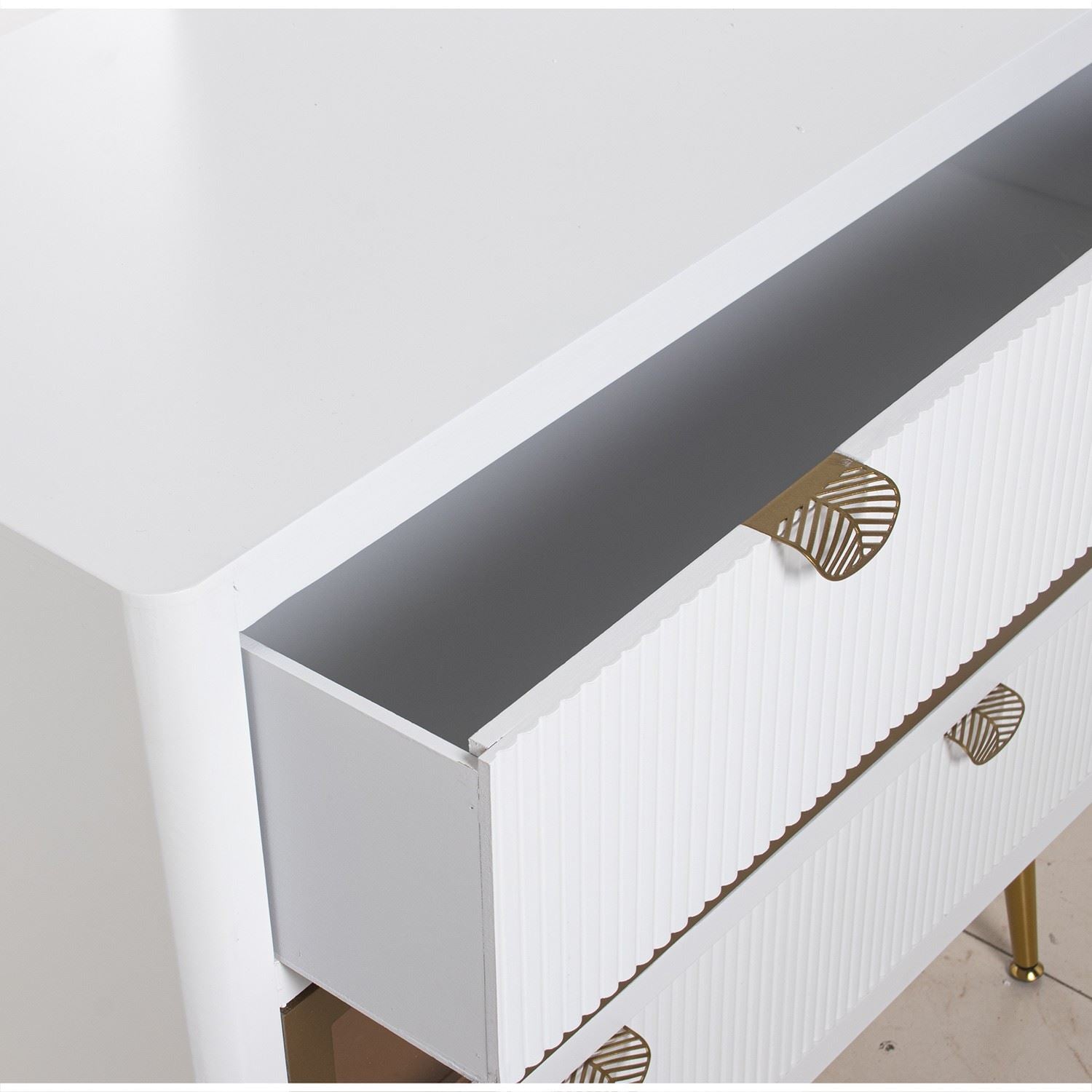 CÓMODA BRANCA/DOURADA 80X40X80CM